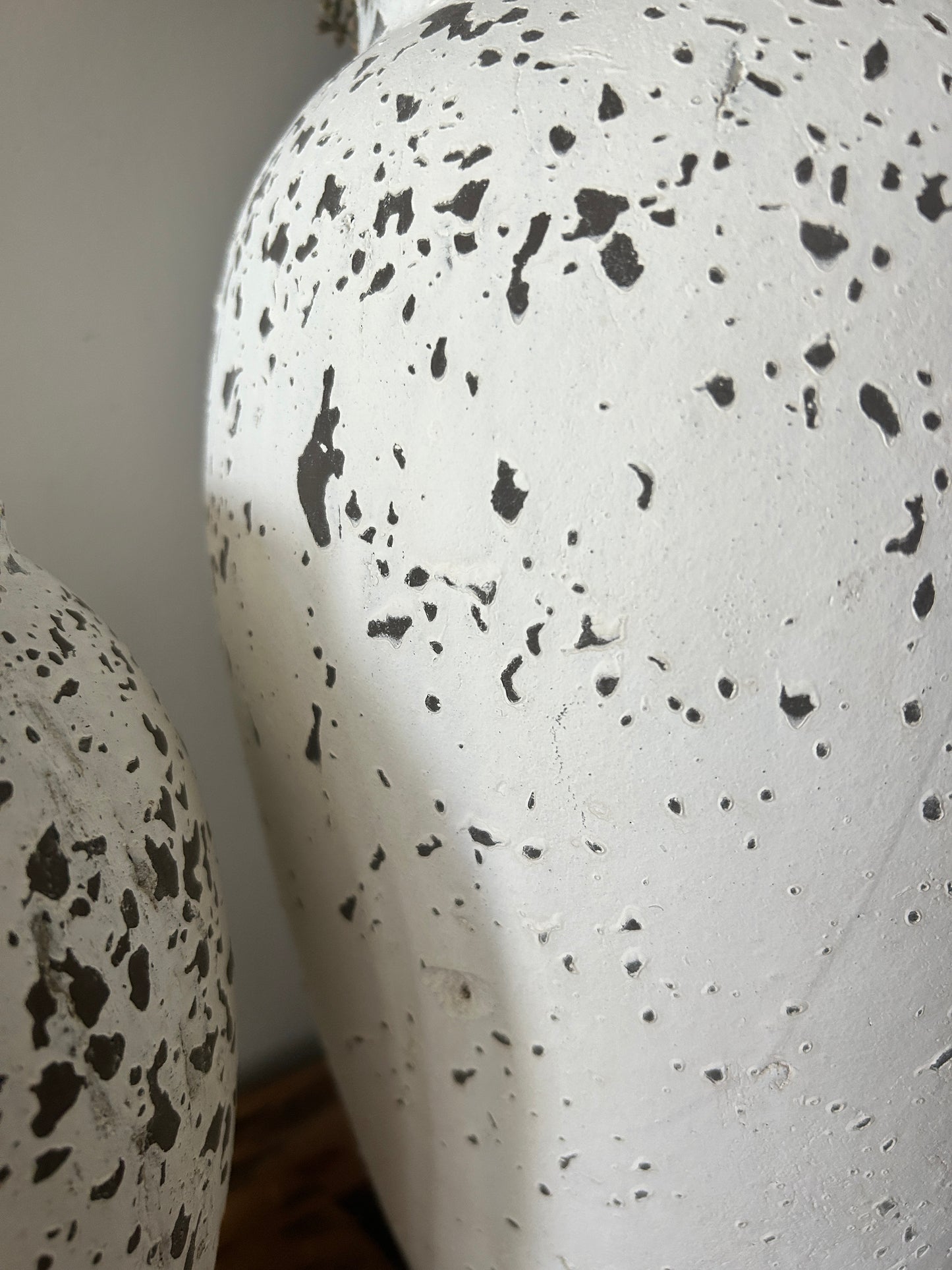 Brown & White Textured Terracotta Vases- Assorted Sizes