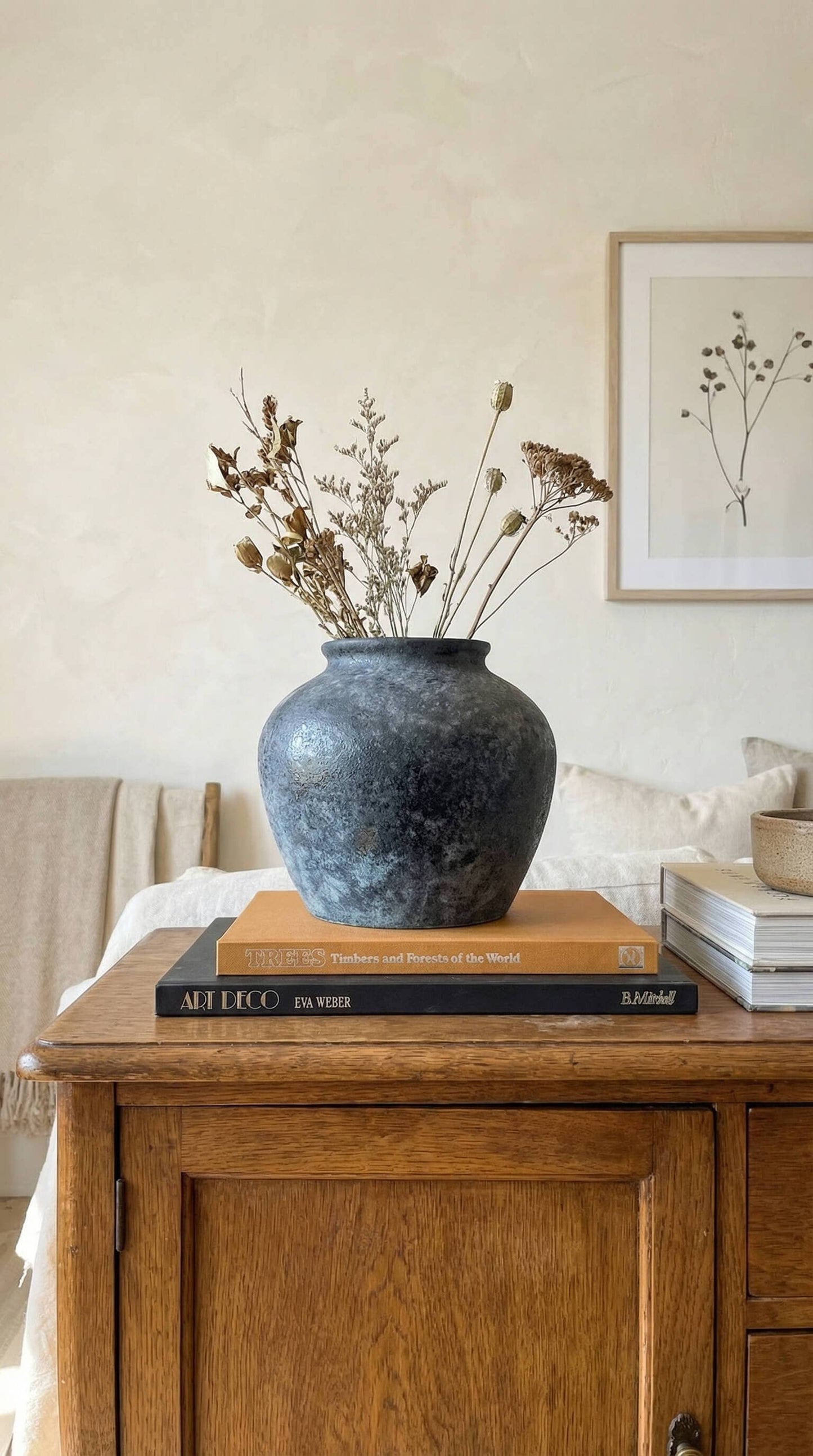 Ceramic Vase, Vintage Style, Black - Athena: Large
