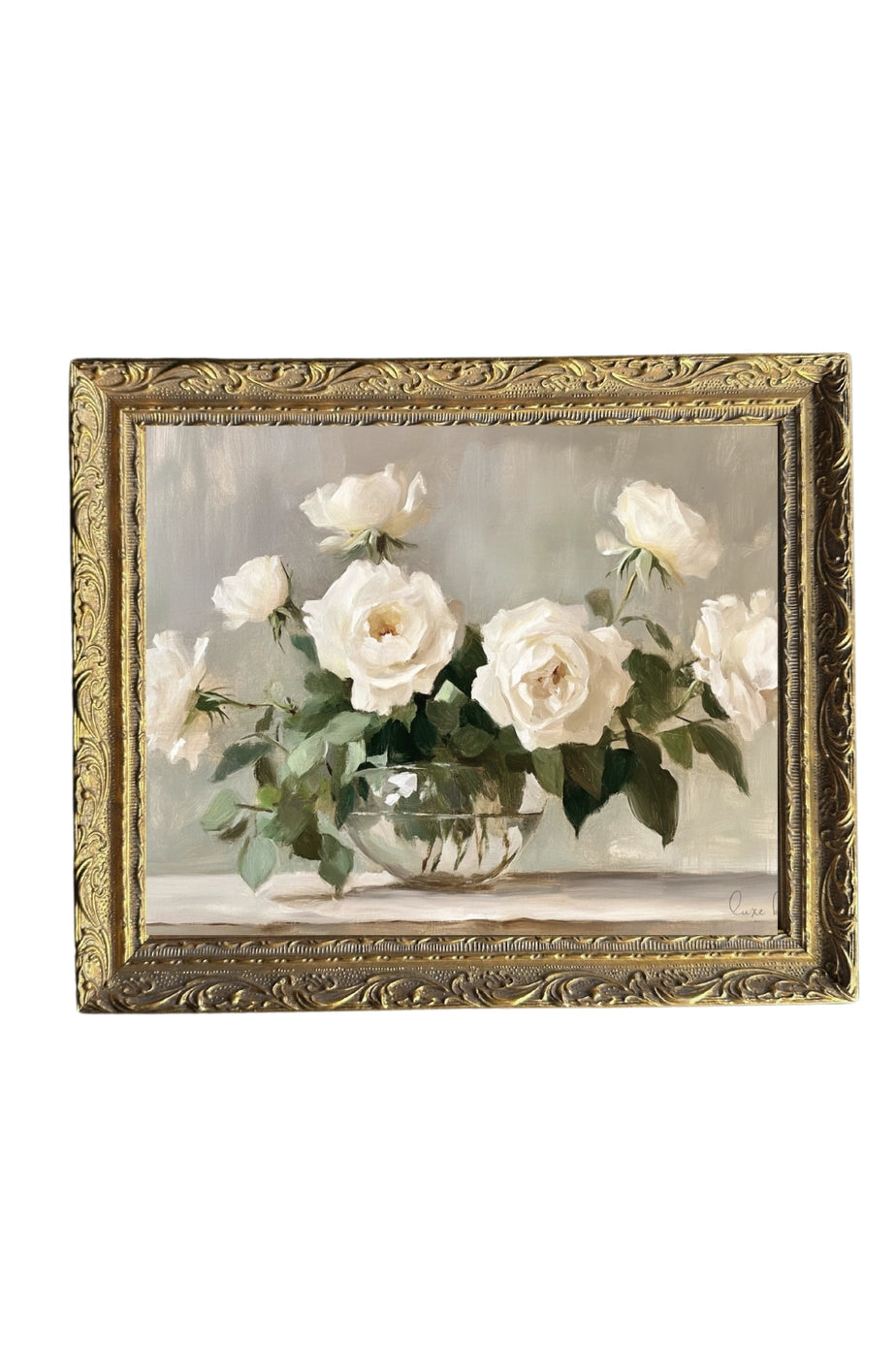 White Rose Bouquet Framed Art