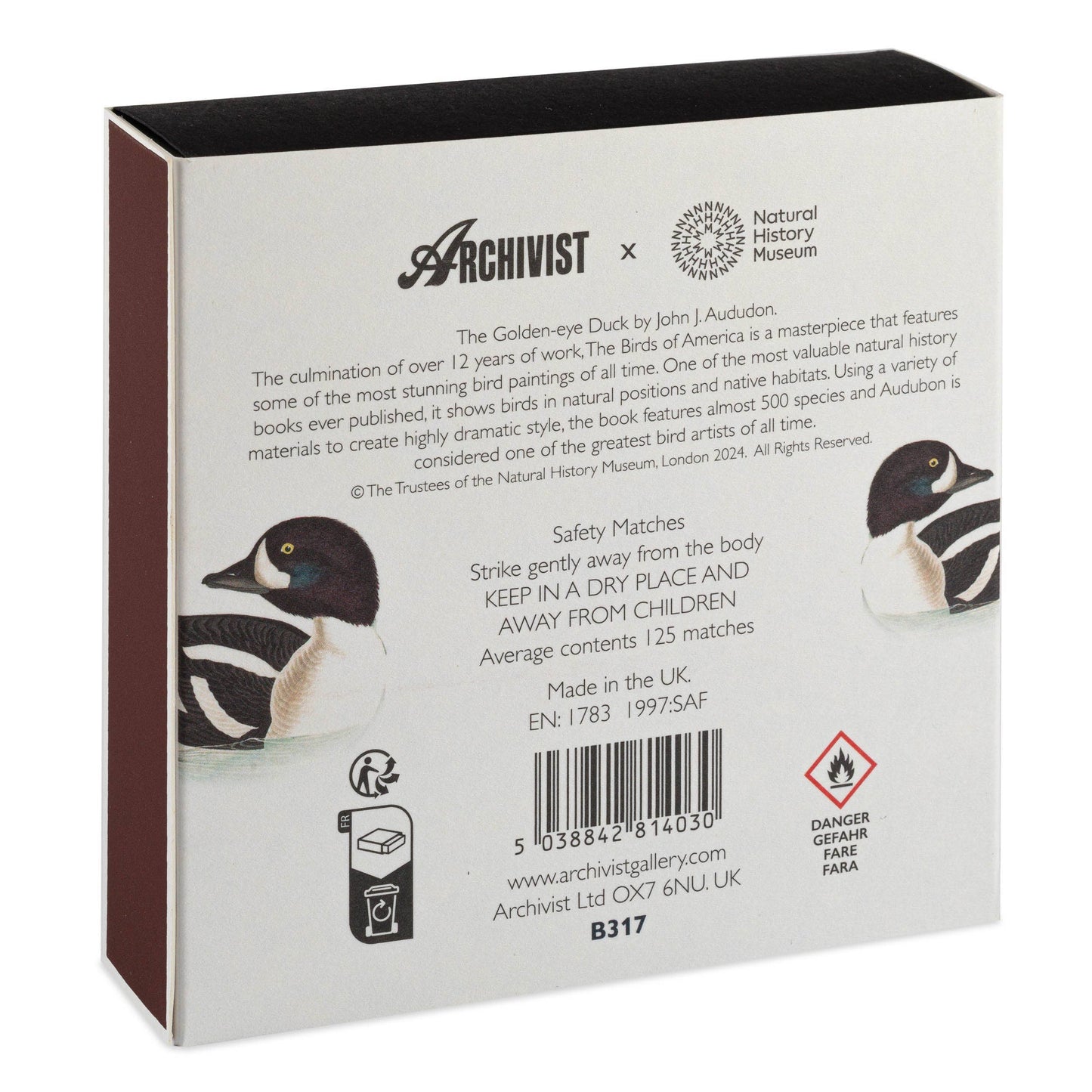 Golden-Eye Duck | Square - Safety Matches