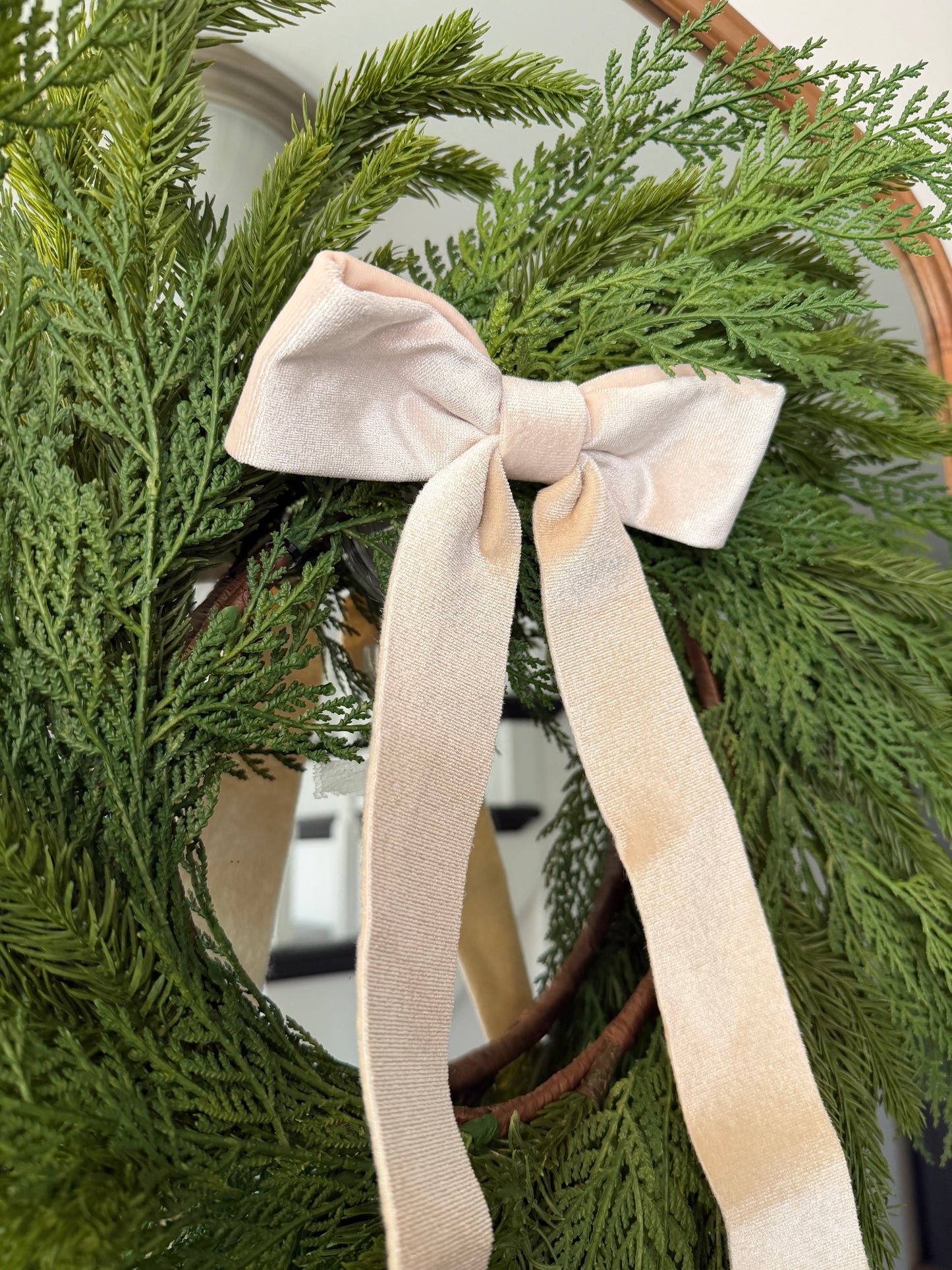 Champagne Velvet Clip Bow