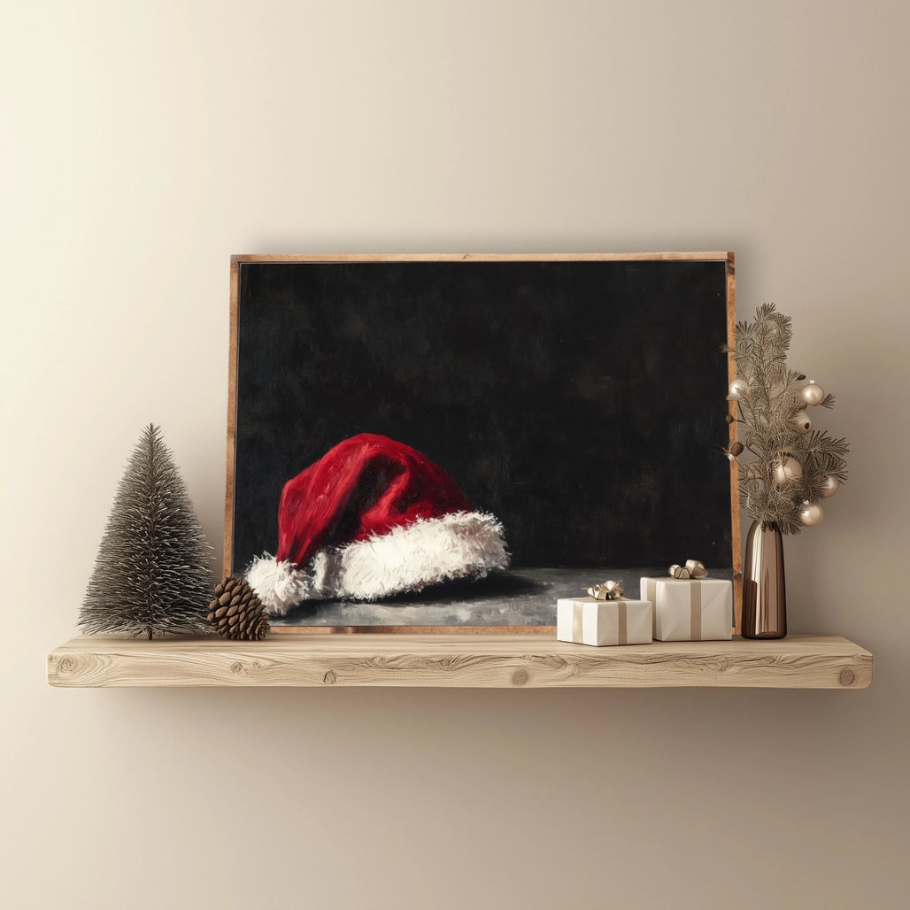 Santa's Hat Framed Canvas