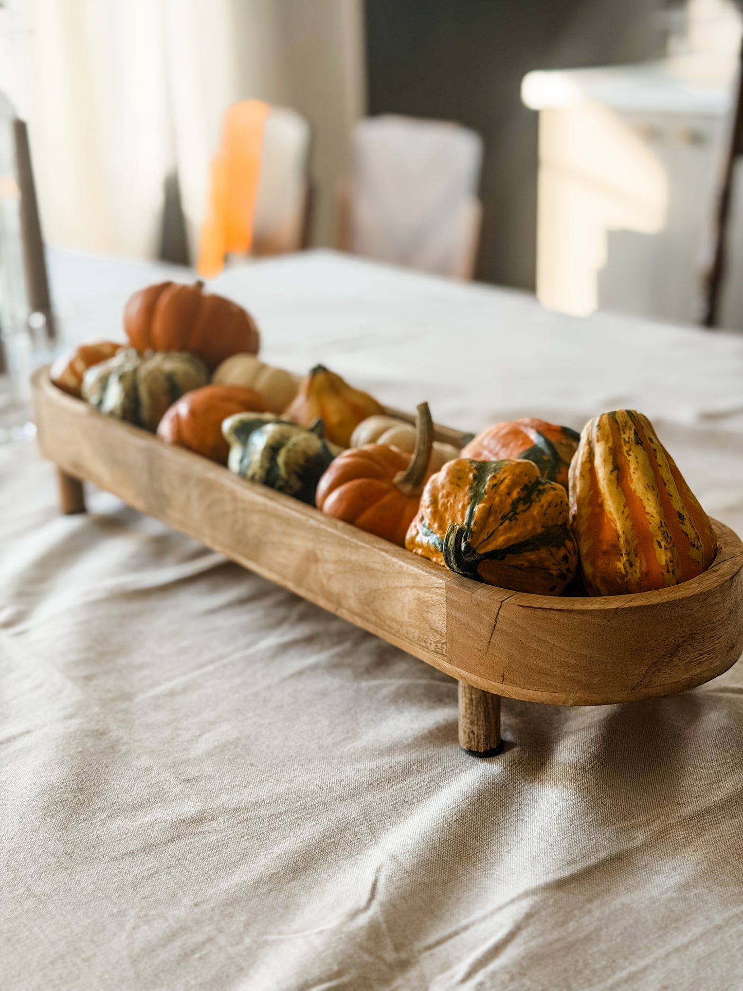 Oval Footed Mango Wood Tray