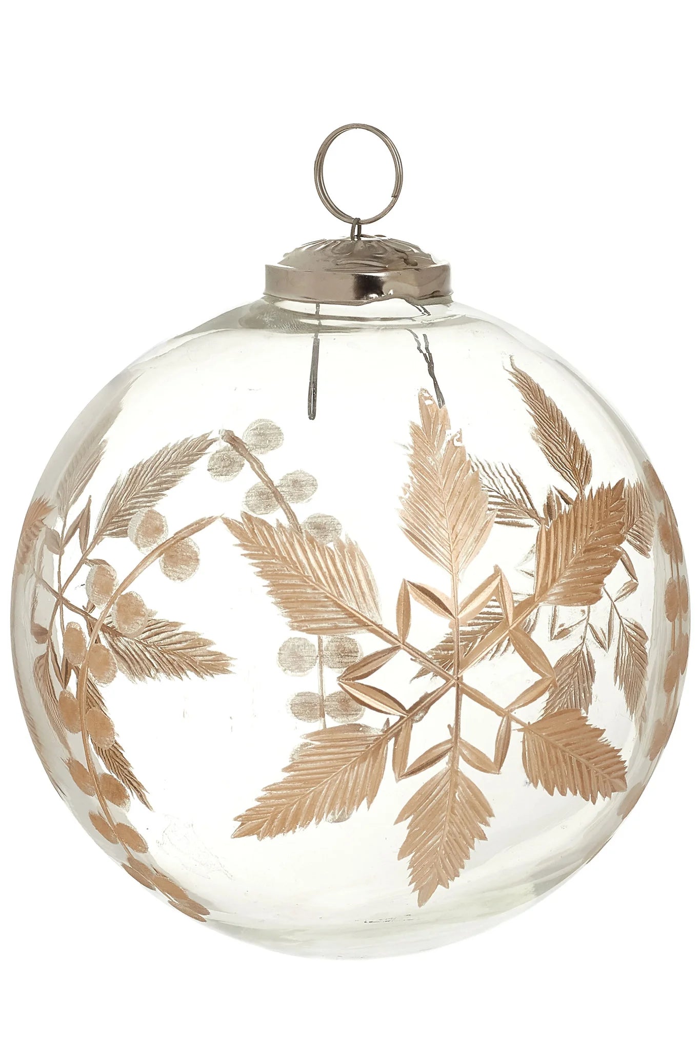 Large Etched Glass & Gold Ornament
