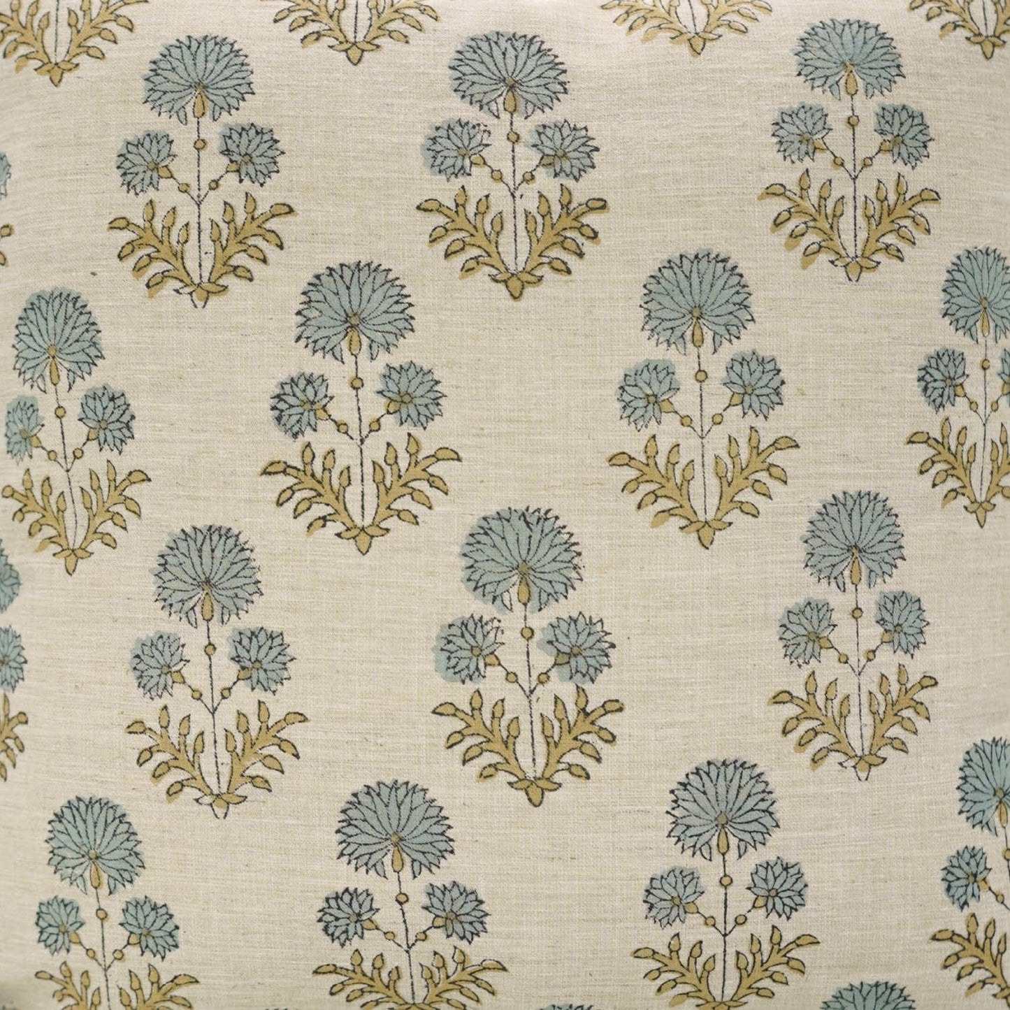 Goldie Block Print Linen Blend Pillow Cover - 18X18