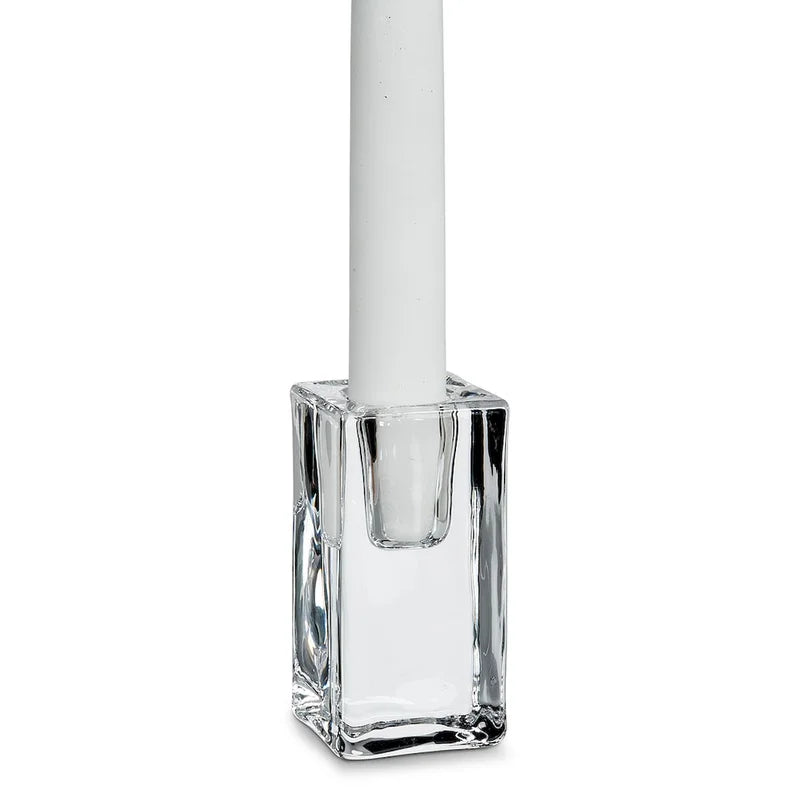 Chunky Clear Glass Taper Holder