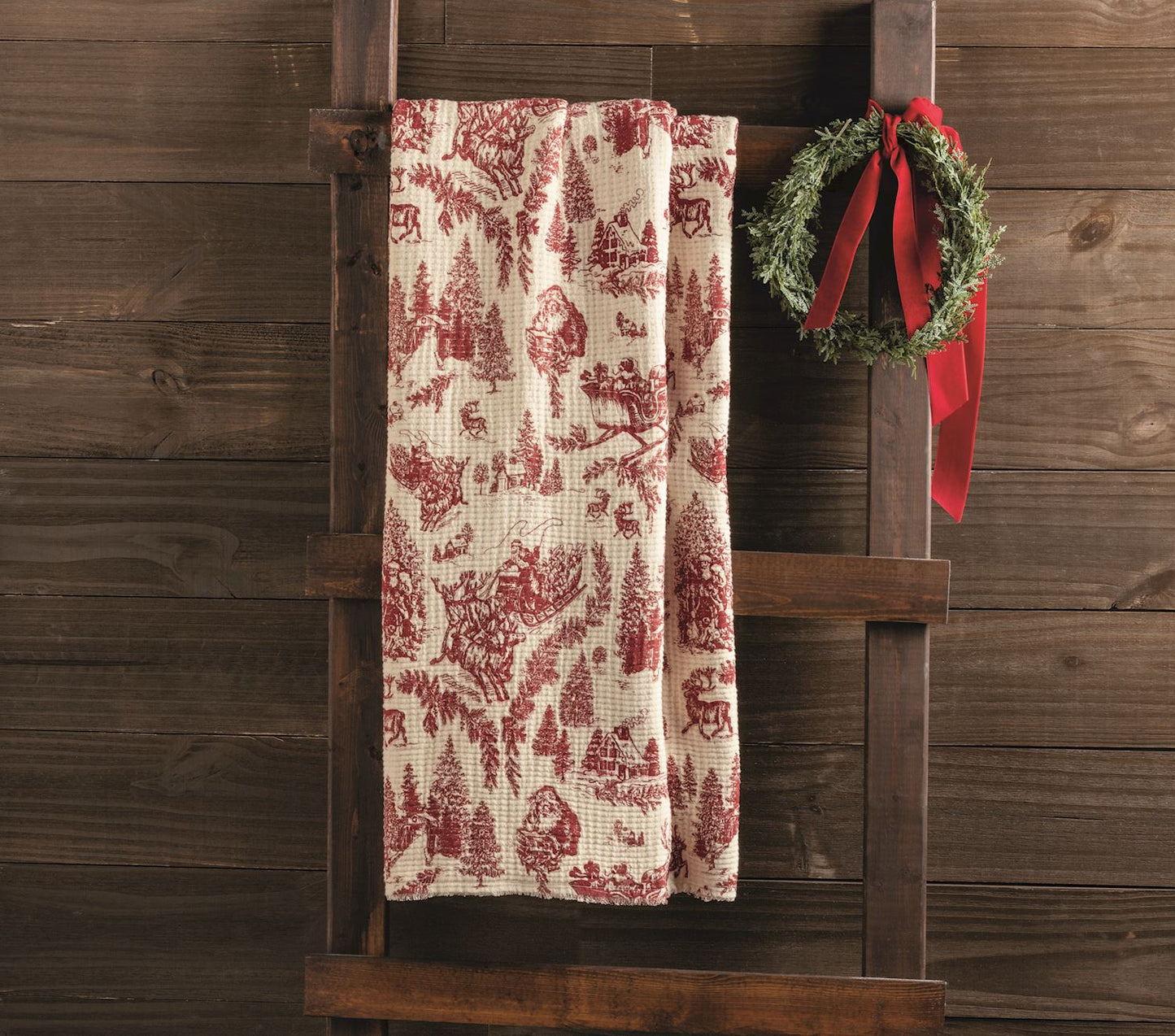 Toile Holiday Blanket