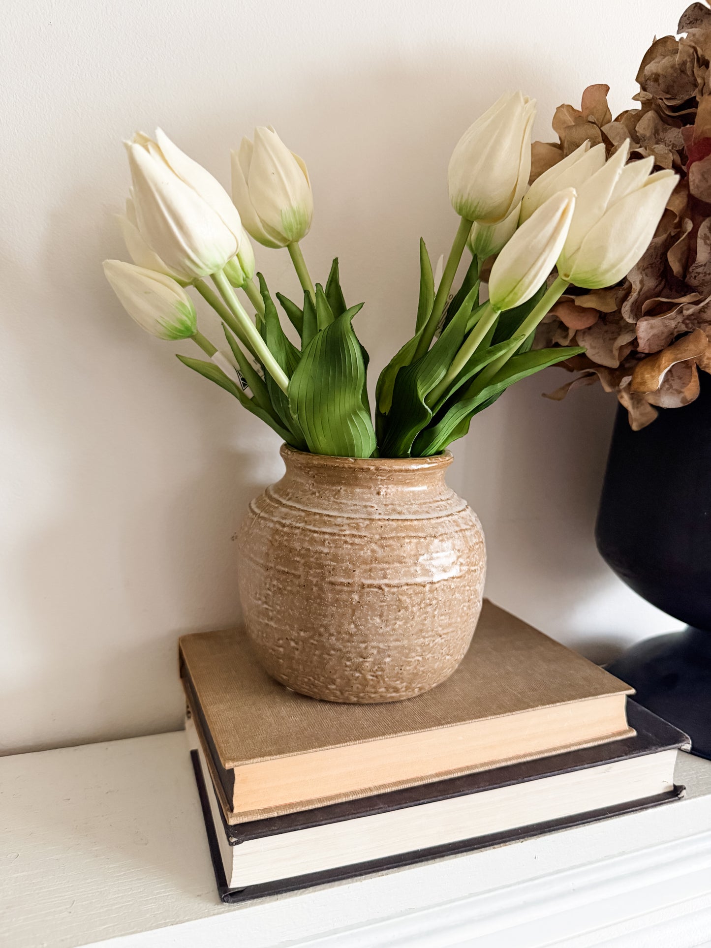 Small Milky Beige Ceramic Vase