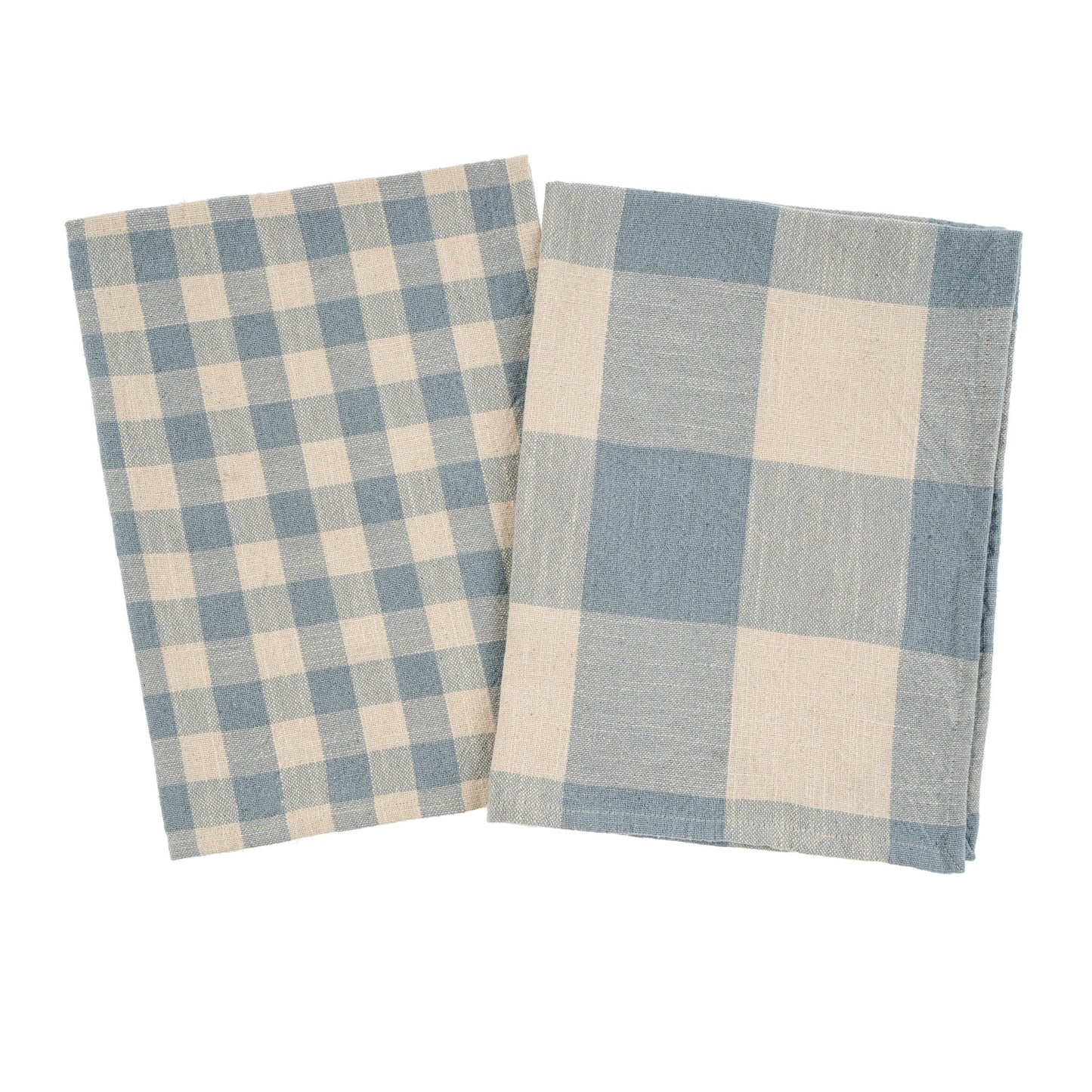 Sky Blue Gingham Check Tea Towel Set