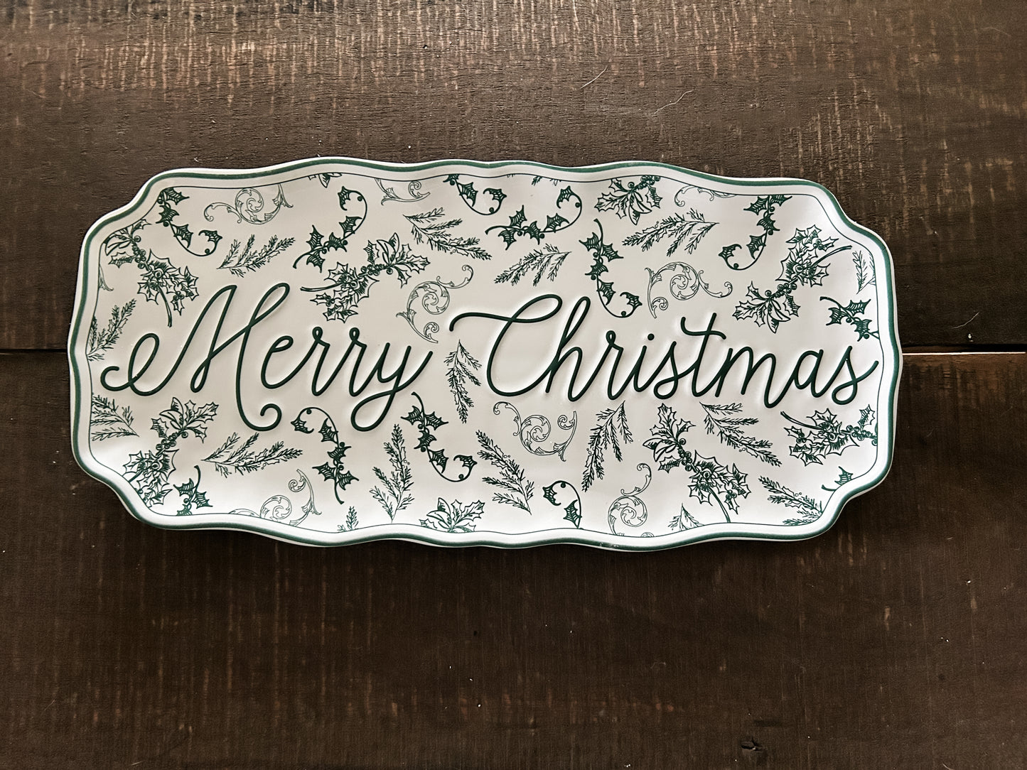 Merry Christmas Toile Tray