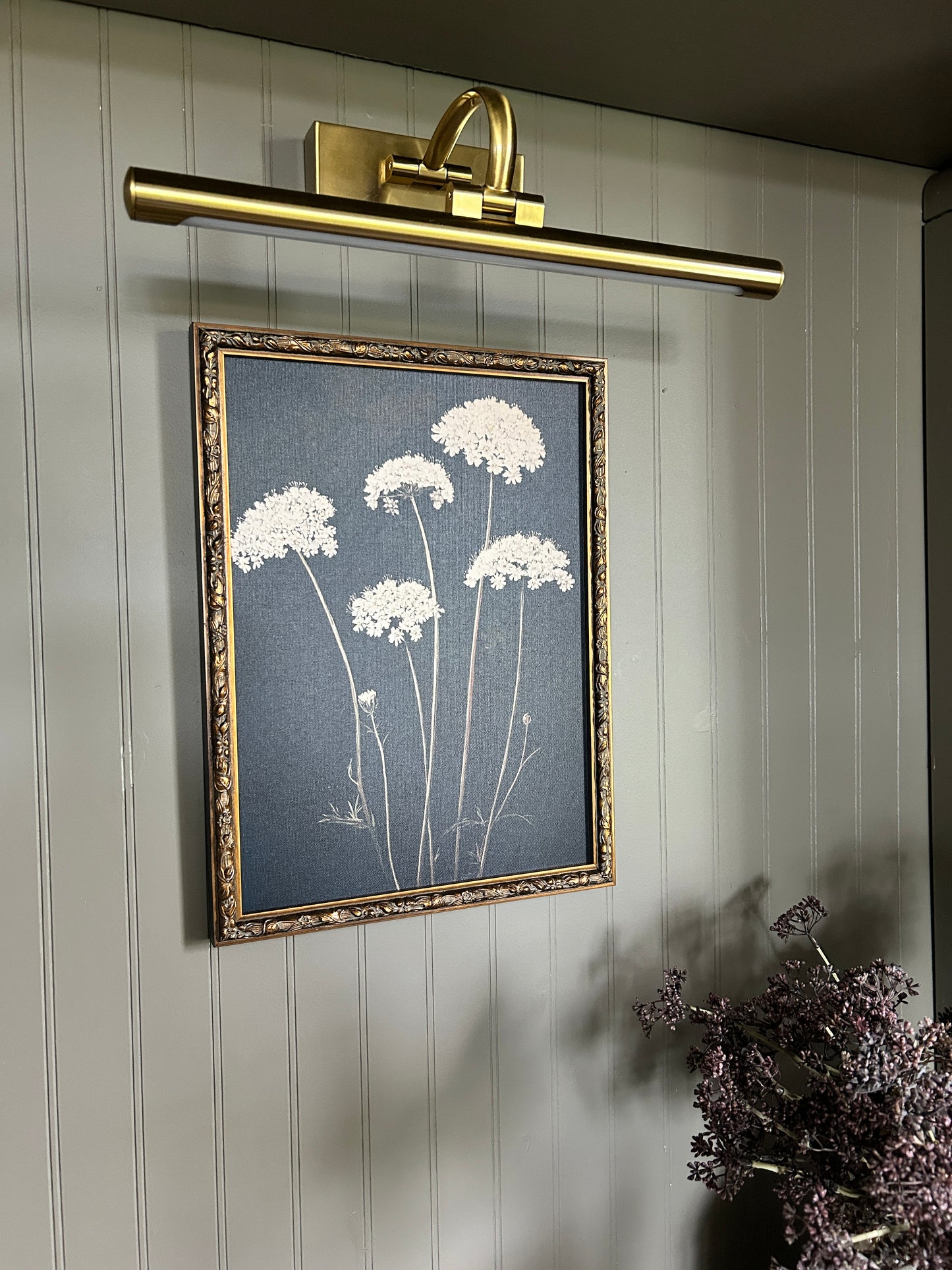 Midnight Florals Bronze Framed Art