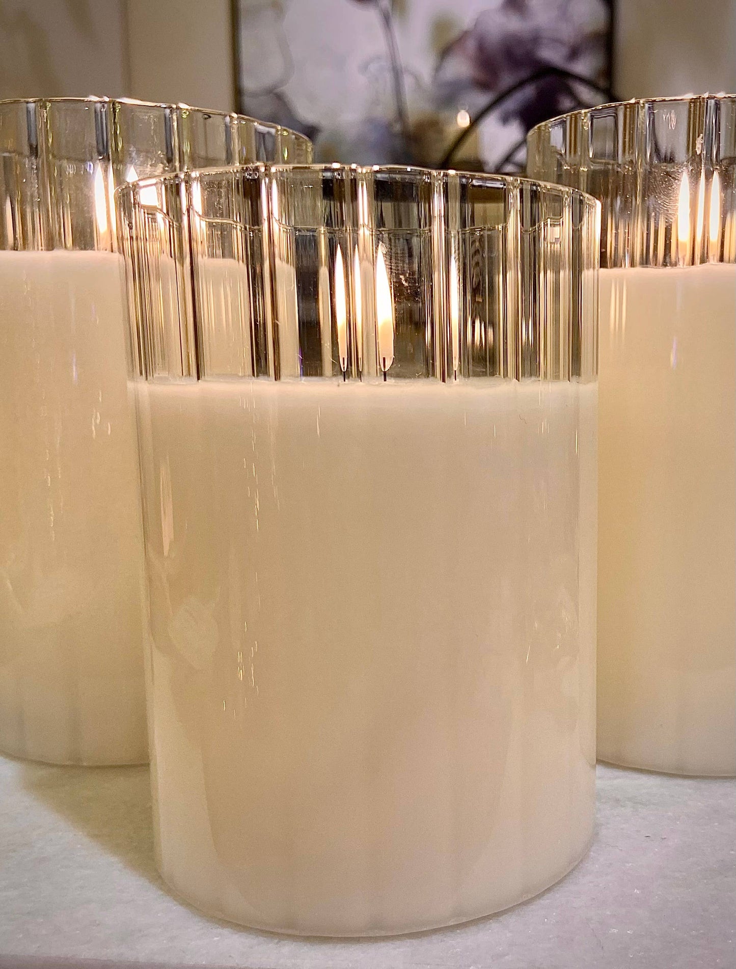 Arriving Beginning of August!-3.5x6" Faceted Simply Ivory Radiance Poured Candle