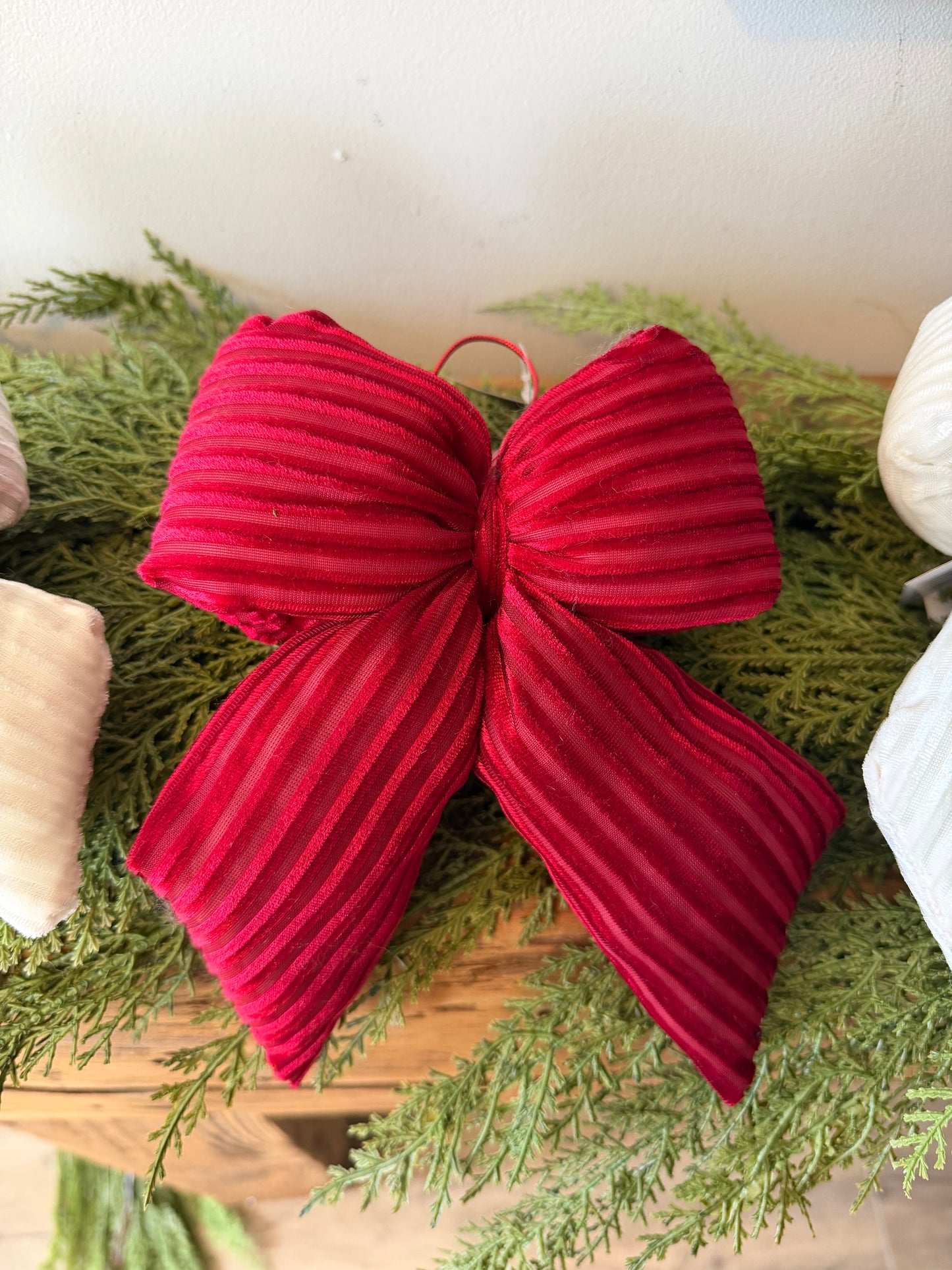 Large Velvet Red Puffy Bow
