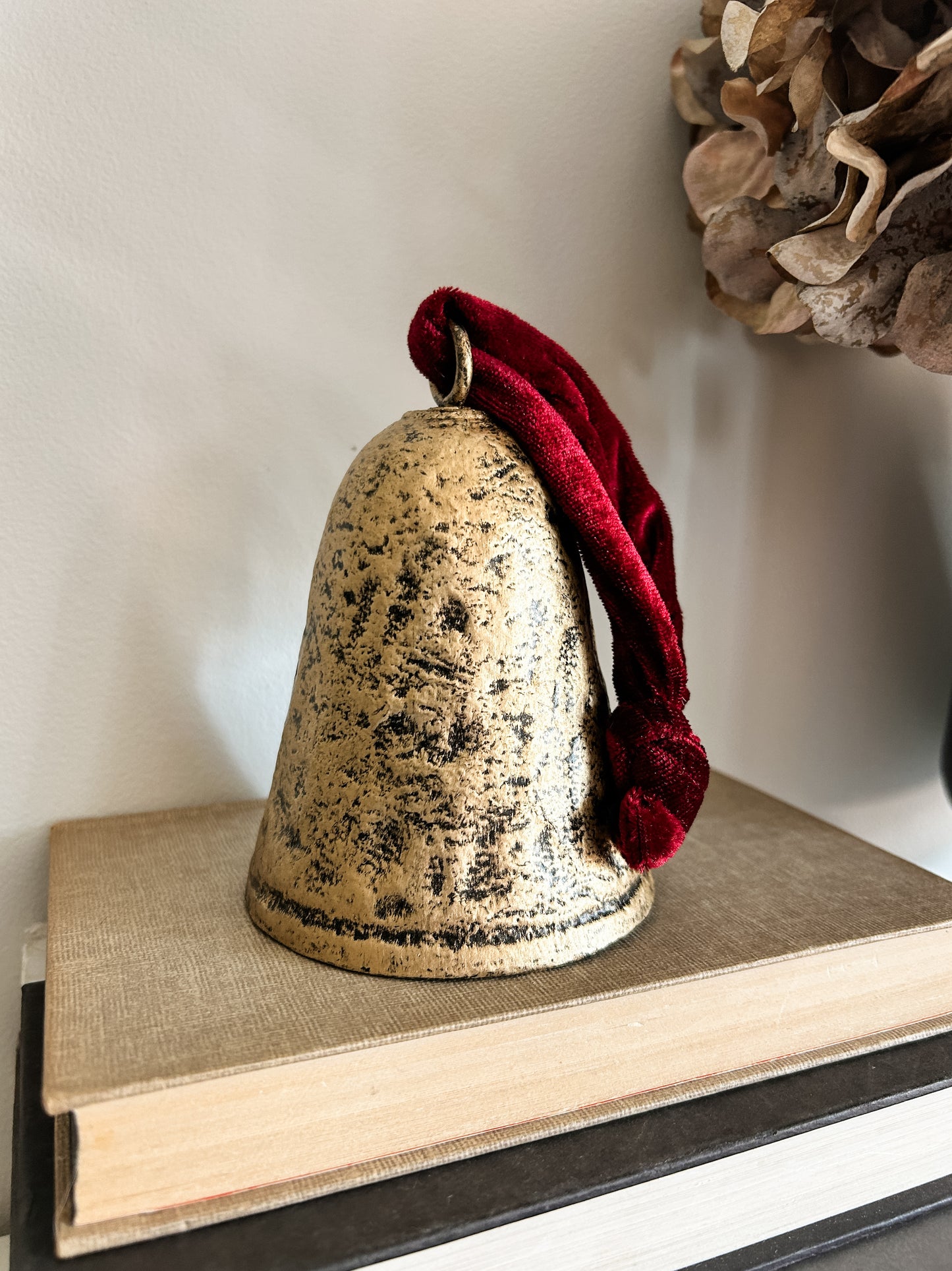 Antique Bell with Velvet Hanger