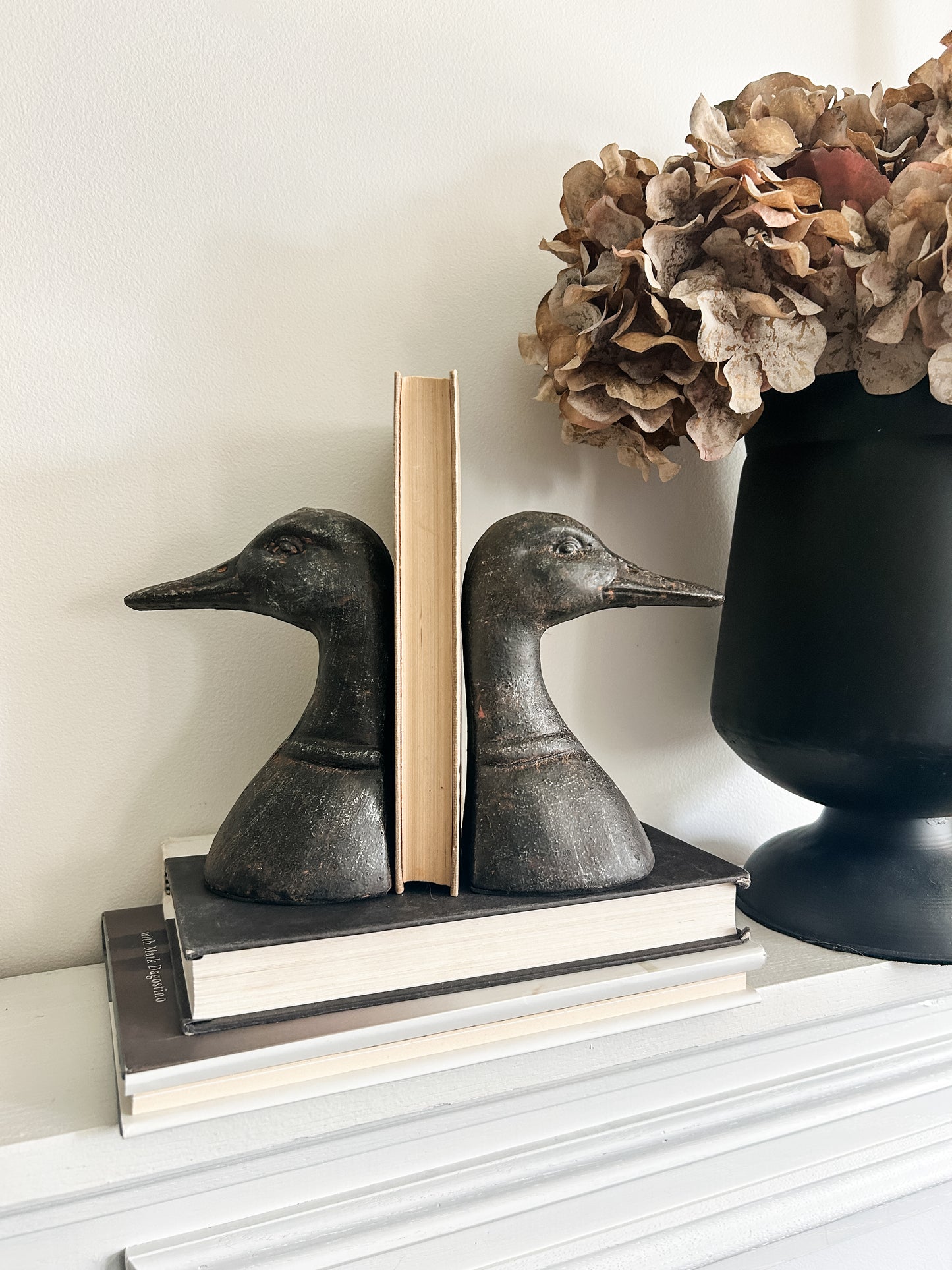 Cast Iron Duck Head Bookend Set