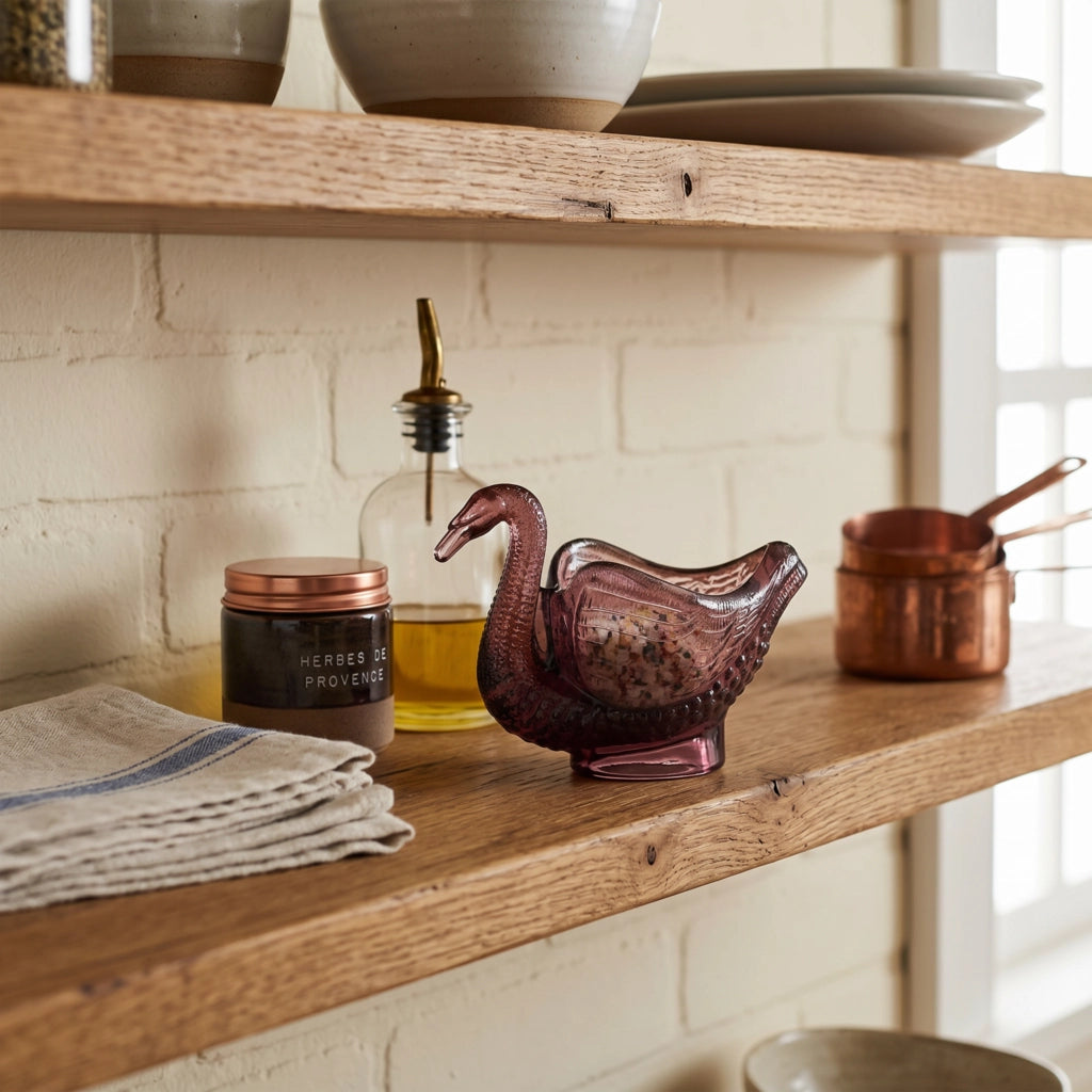 Recycled Glass Swan Spoon Holder/Trinket Dish