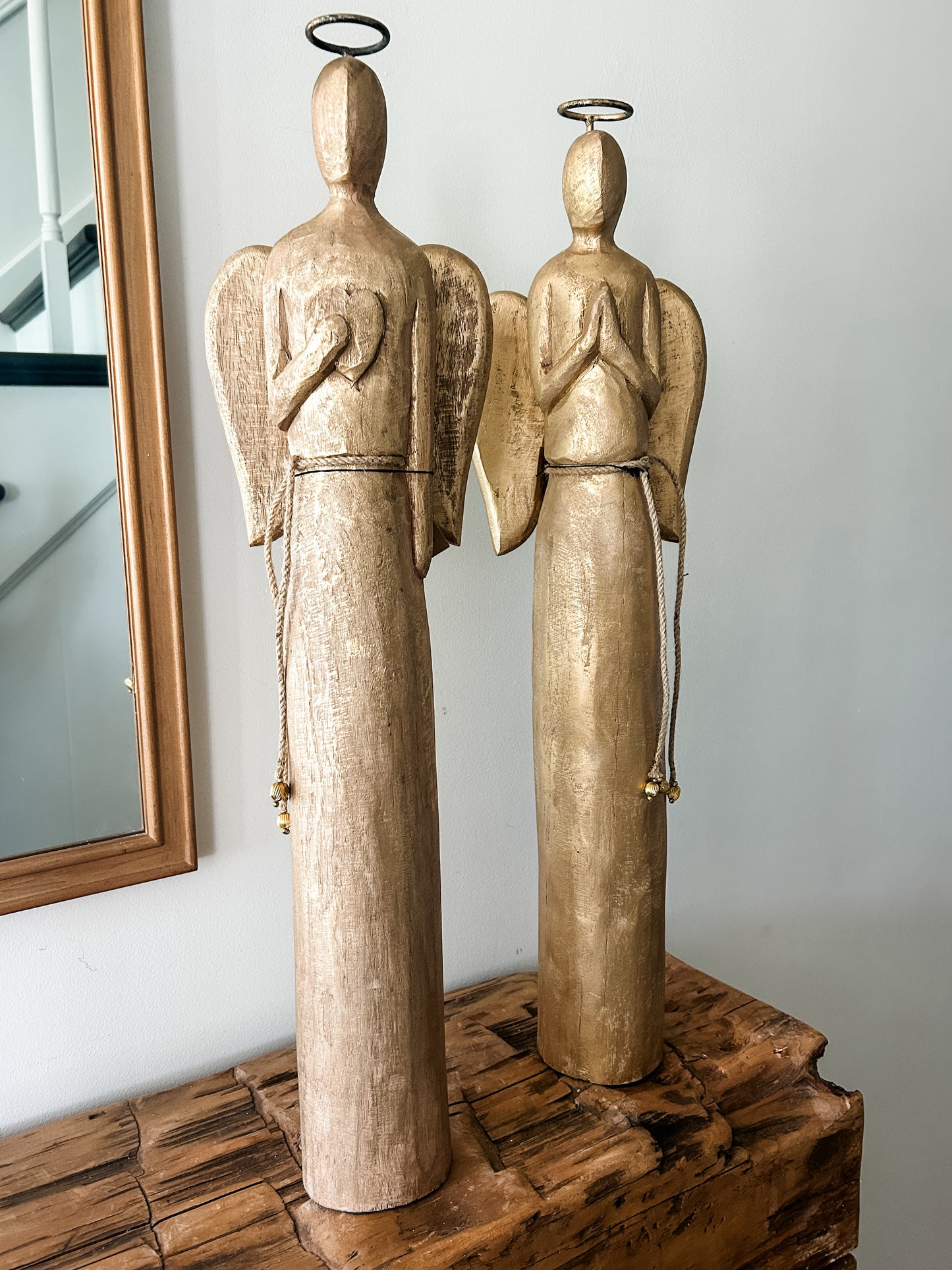Hand Carved Mango Wood Angels