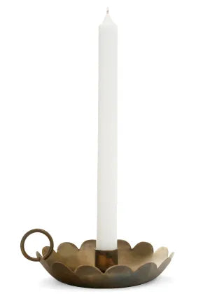 Scalloped Edge Iron Candle Holder
