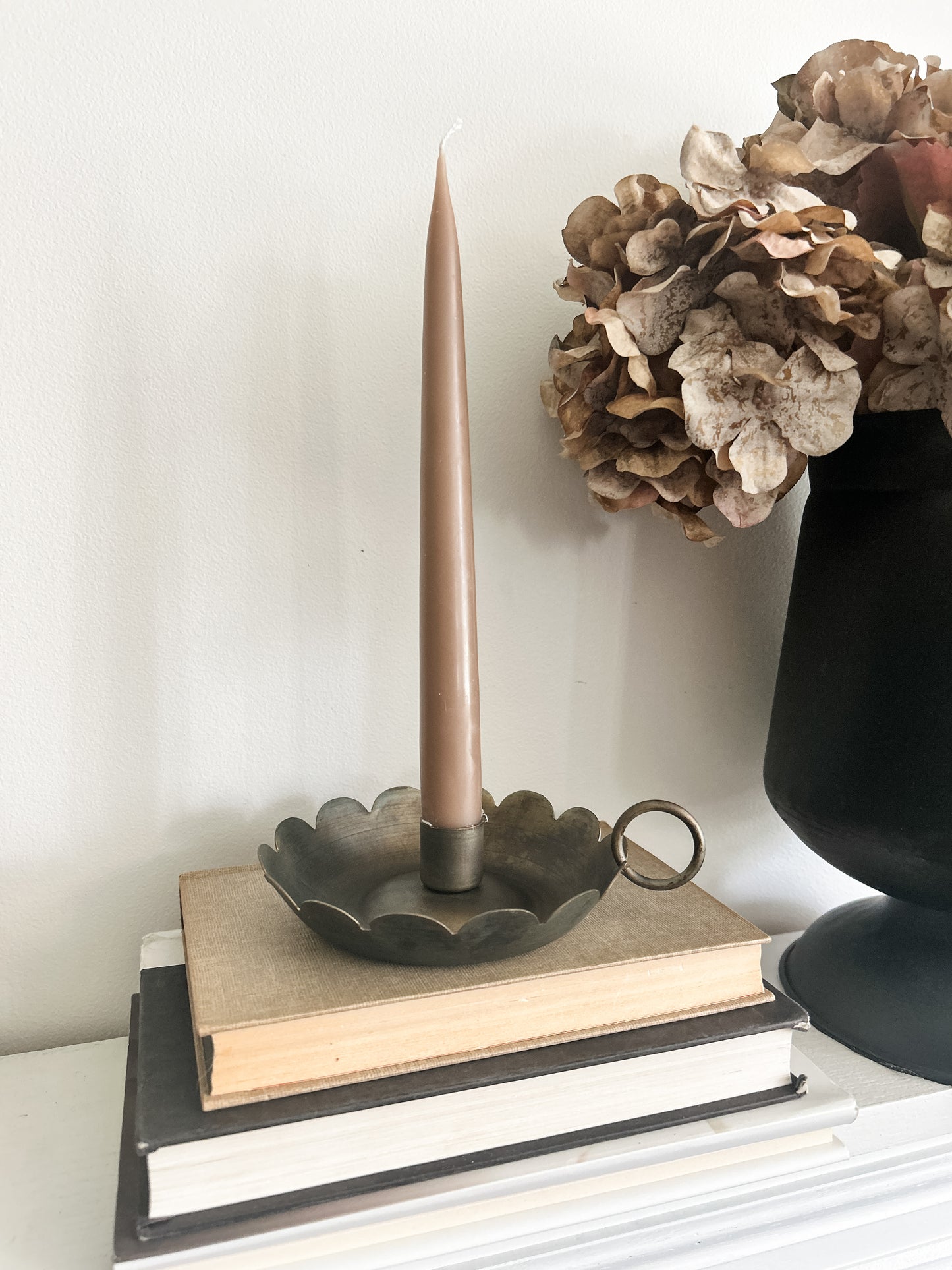 Scalloped Edge Iron Candle Holder