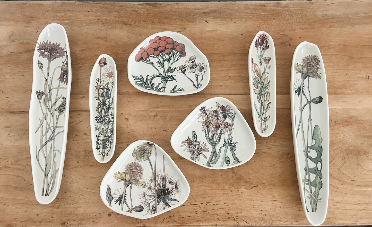 Floral Organic Stoneware Small Dish Assorted