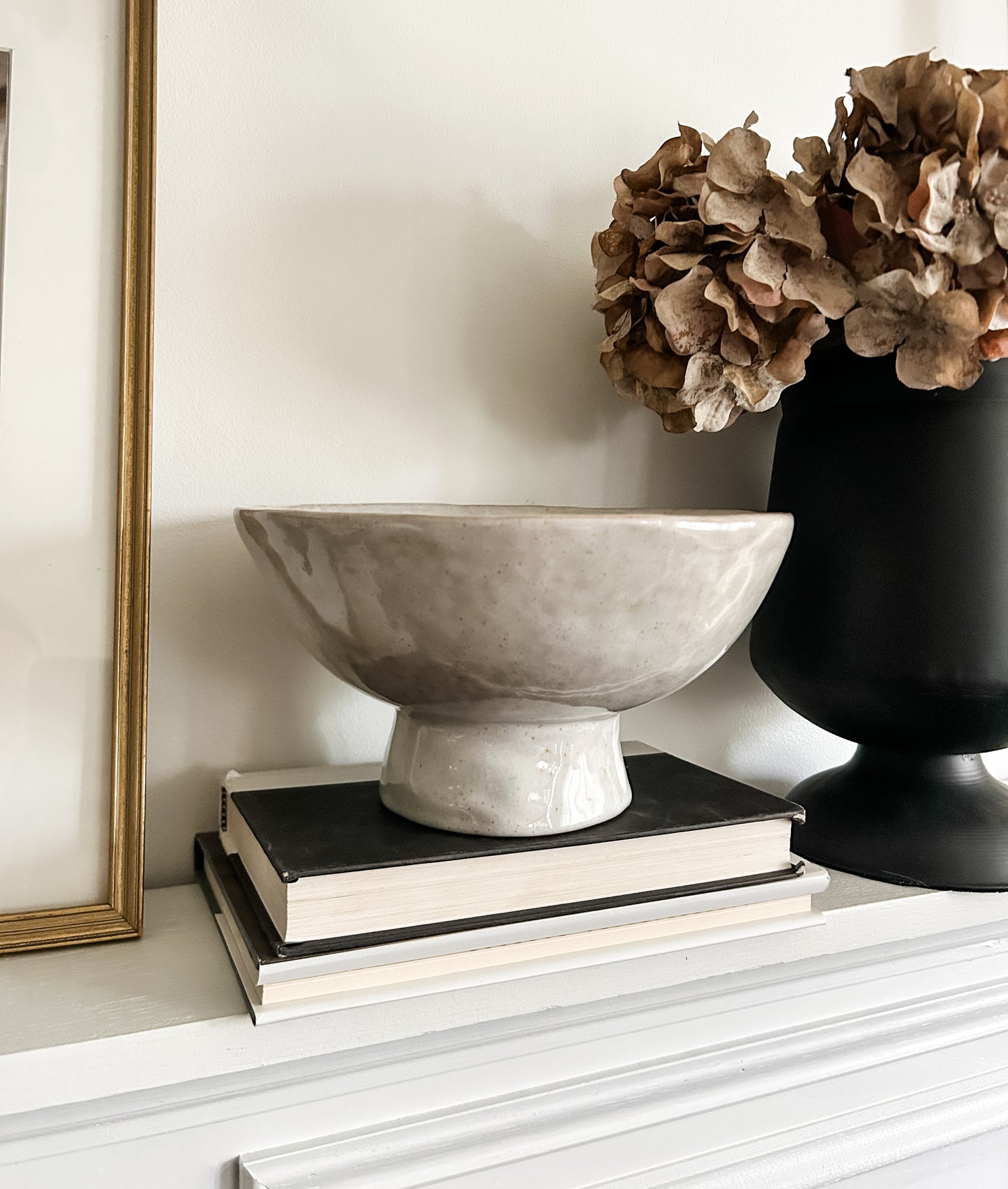 White Ceramic Raised Bowl