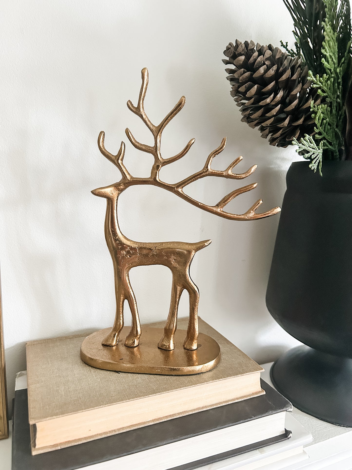 Small Gold Whimsical Antler Deer