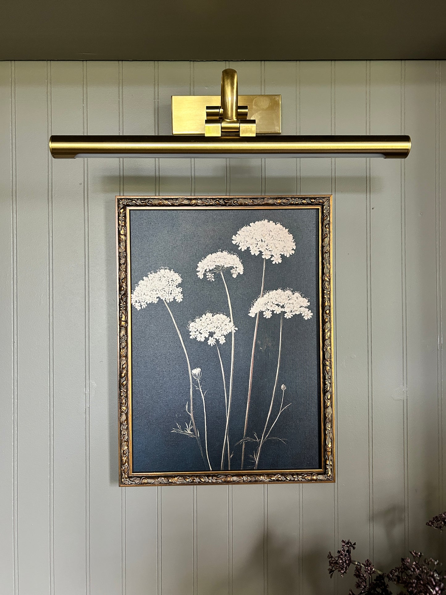 Midnight Florals Bronze Framed Art