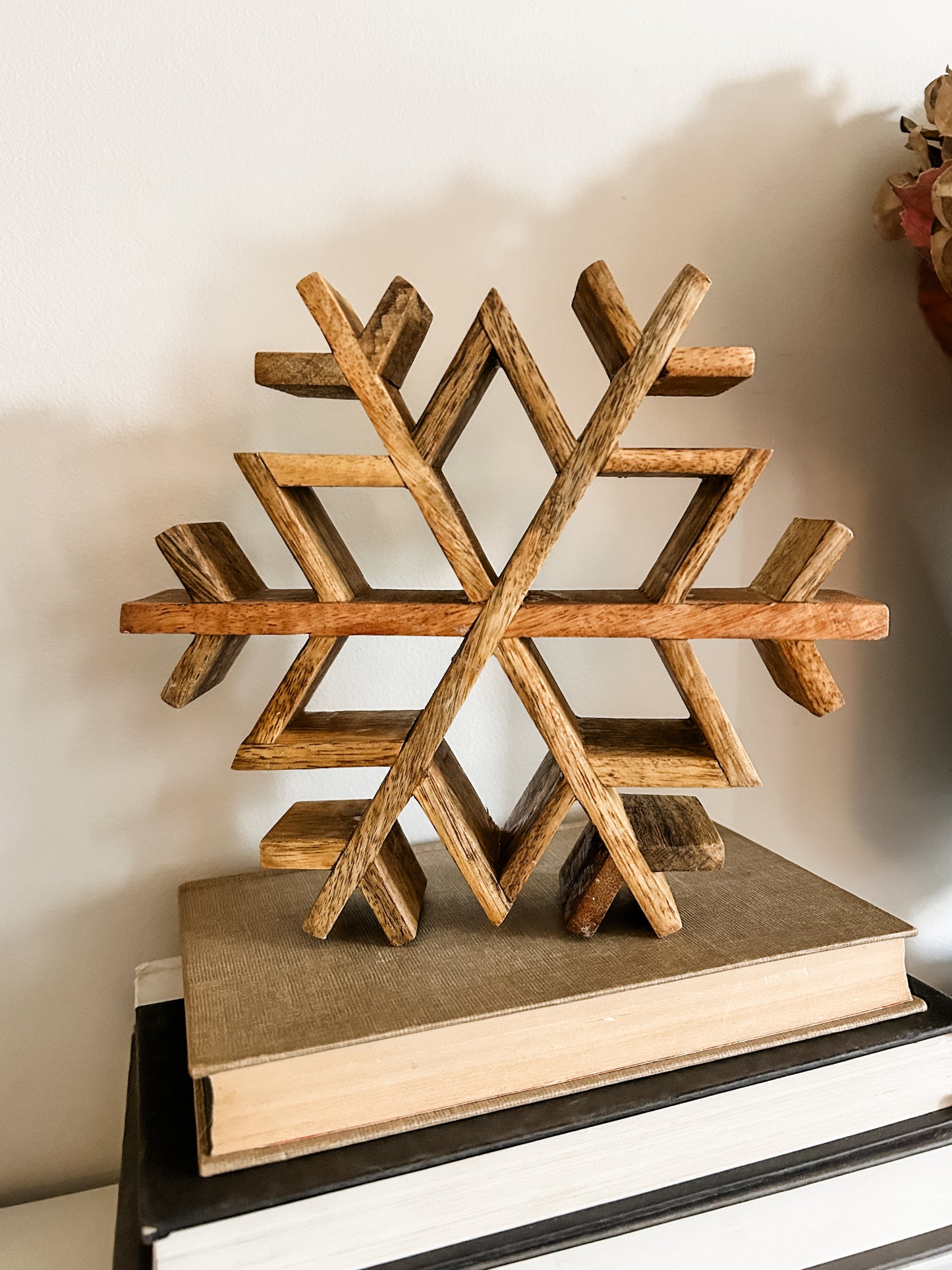 Small Brown Rustic Wood Snowflake