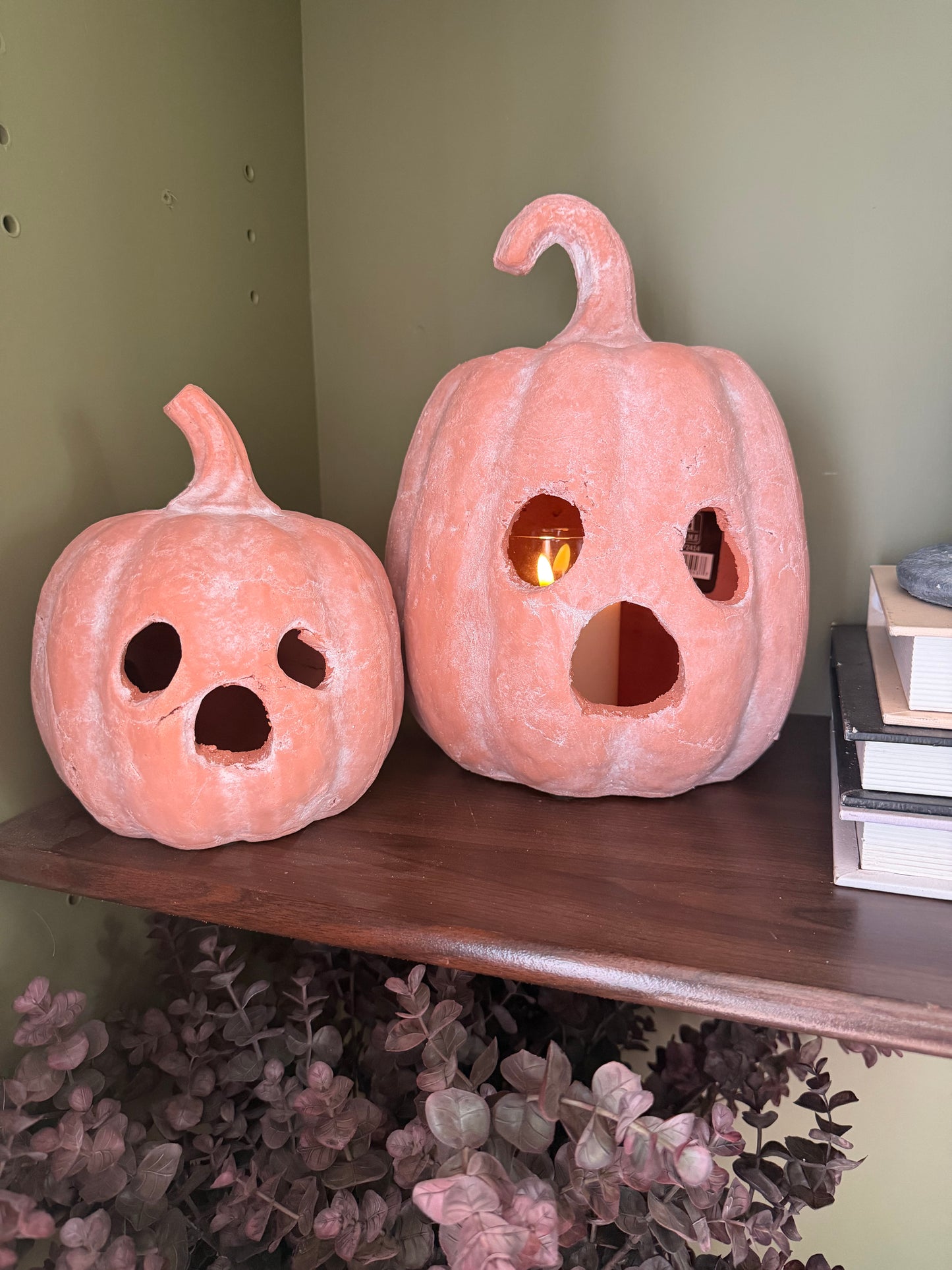Small Orange Terracotta Ghost Pumpkin- Best Seller!