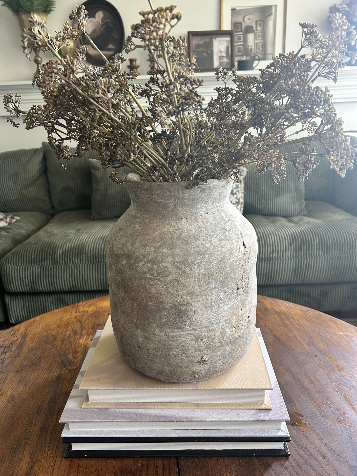 Large Greige Textured Vase