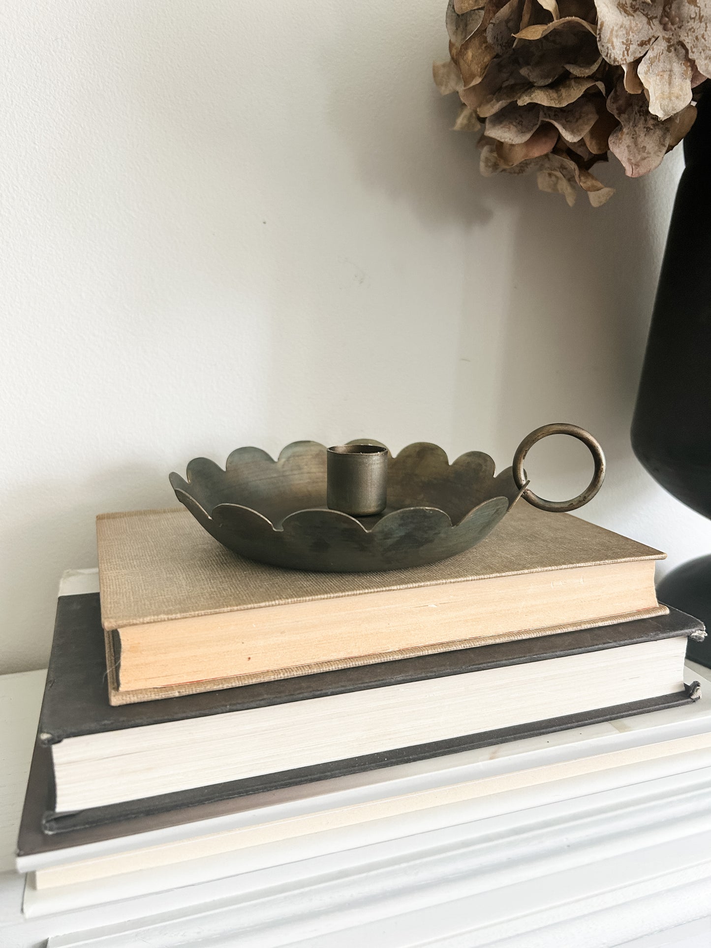 Scalloped Edge Iron Candle Holder