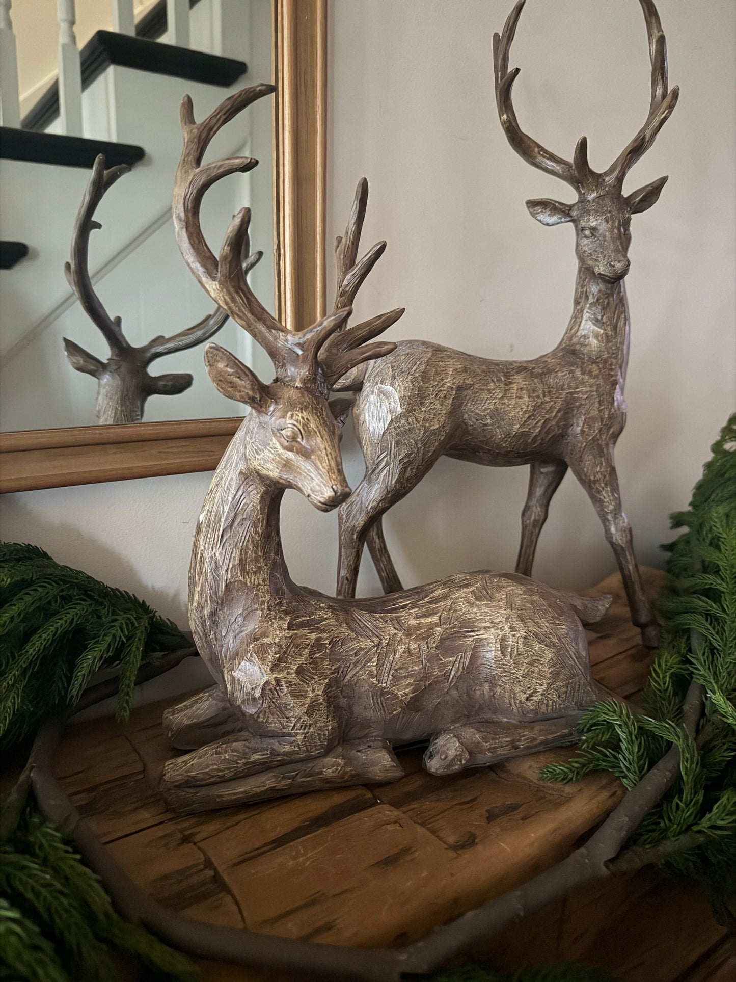 Large Wood Look Deer