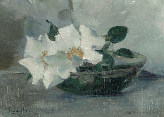 Blue Floral Still Life Print (no frame)