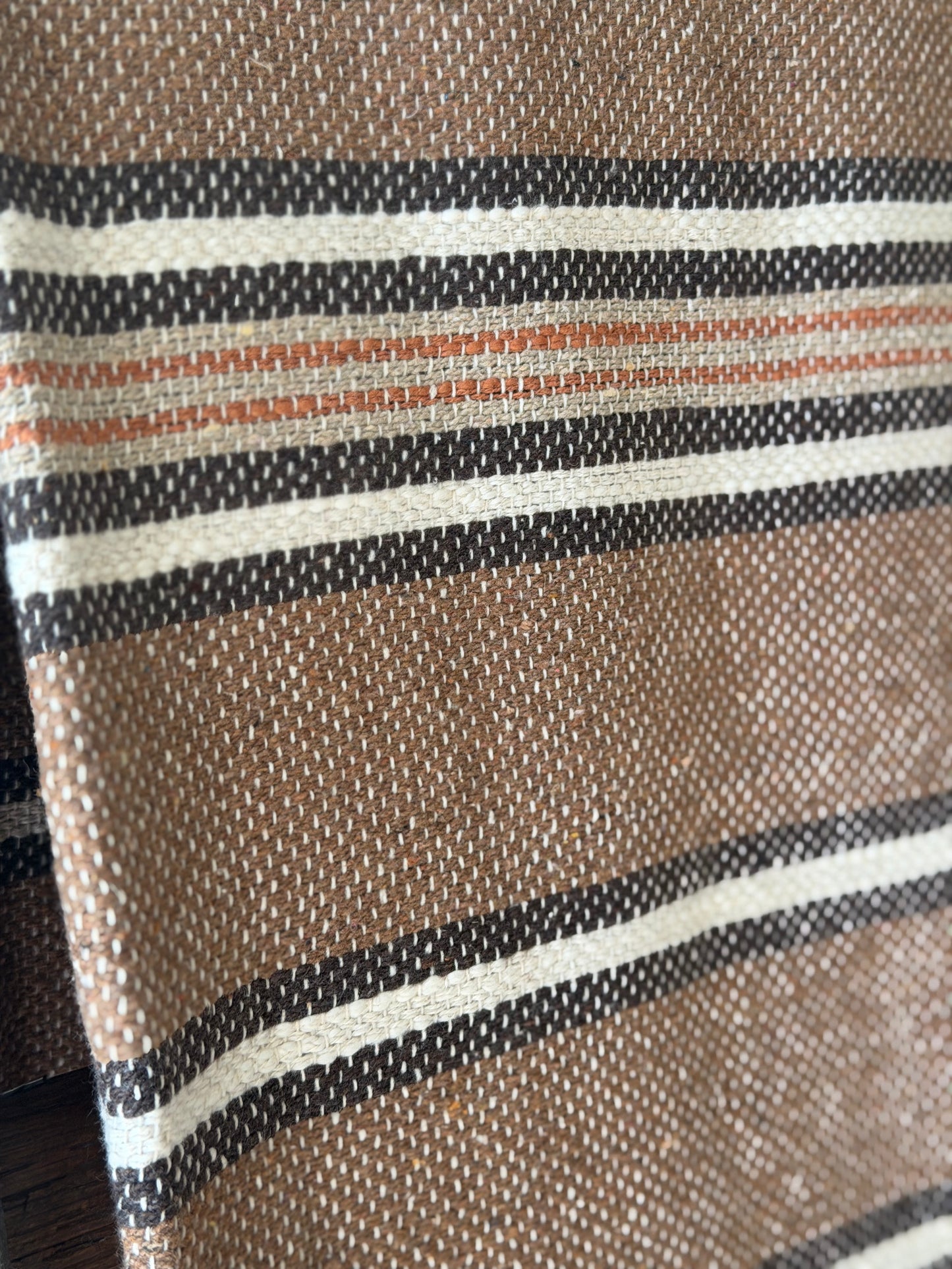 Striped Fringe Brown & Black Blanket