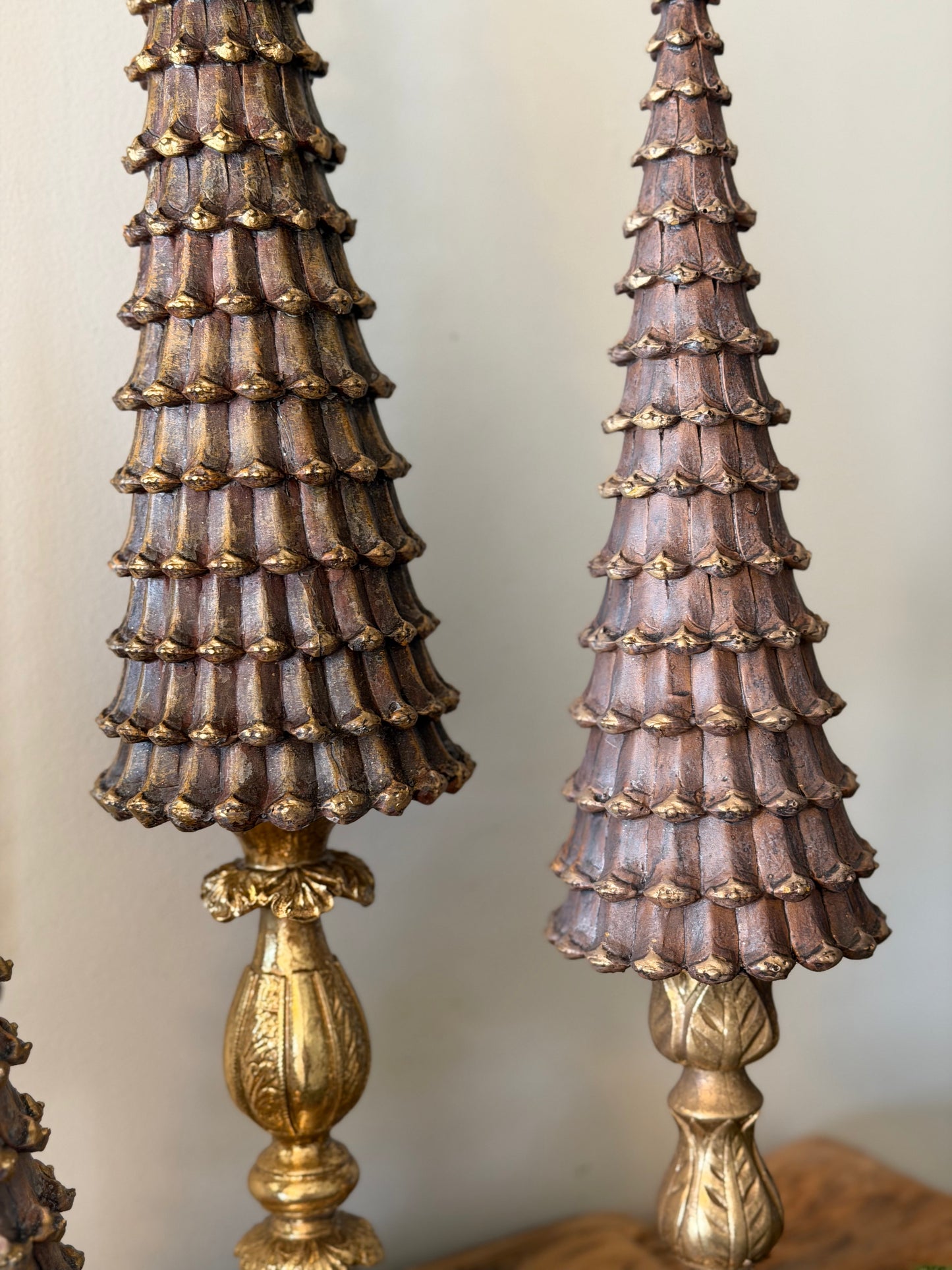 Pinecone Resin Pedestal Trees