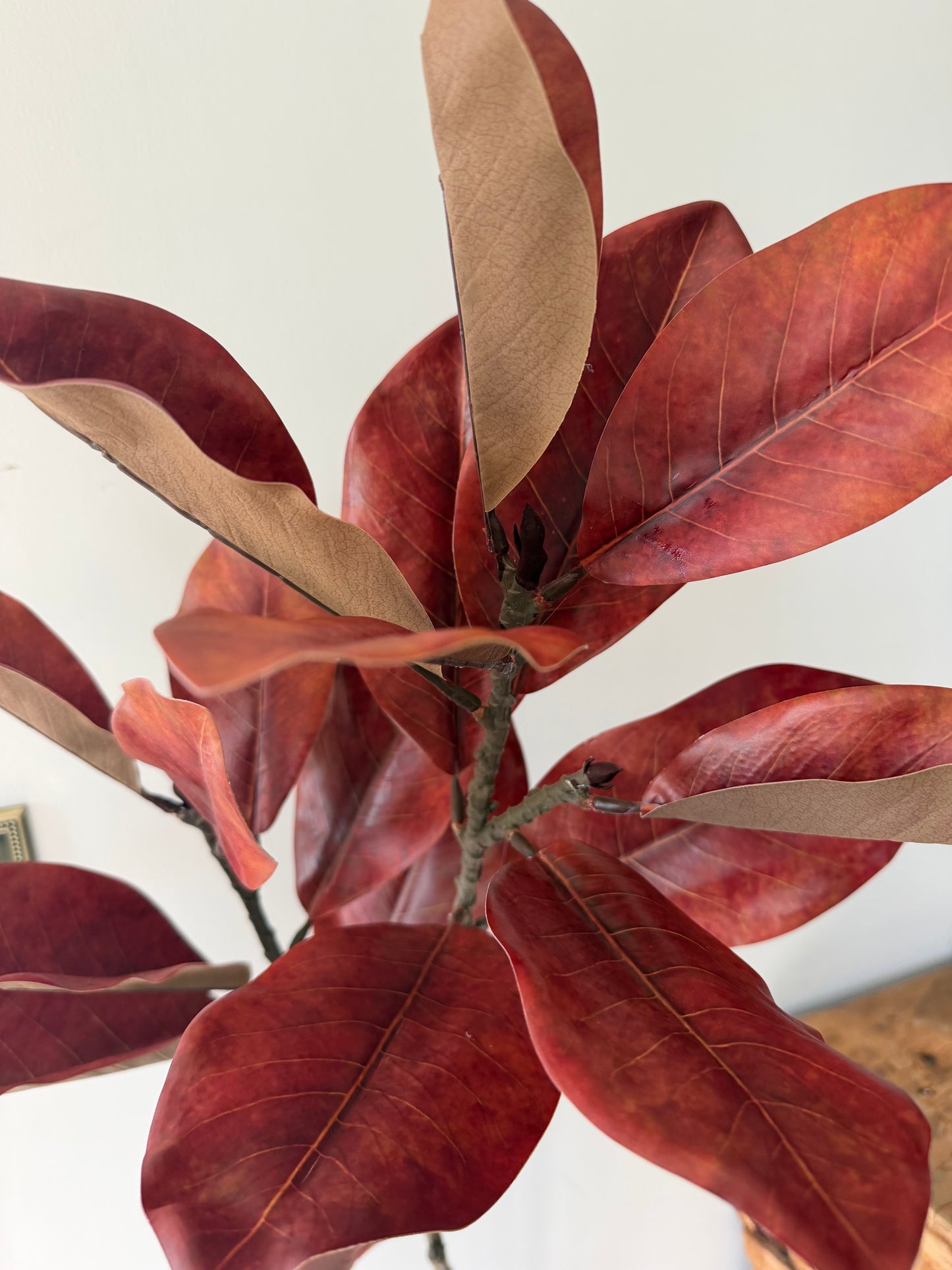 Copper & Red Magnolia Leaf Spray- 45"