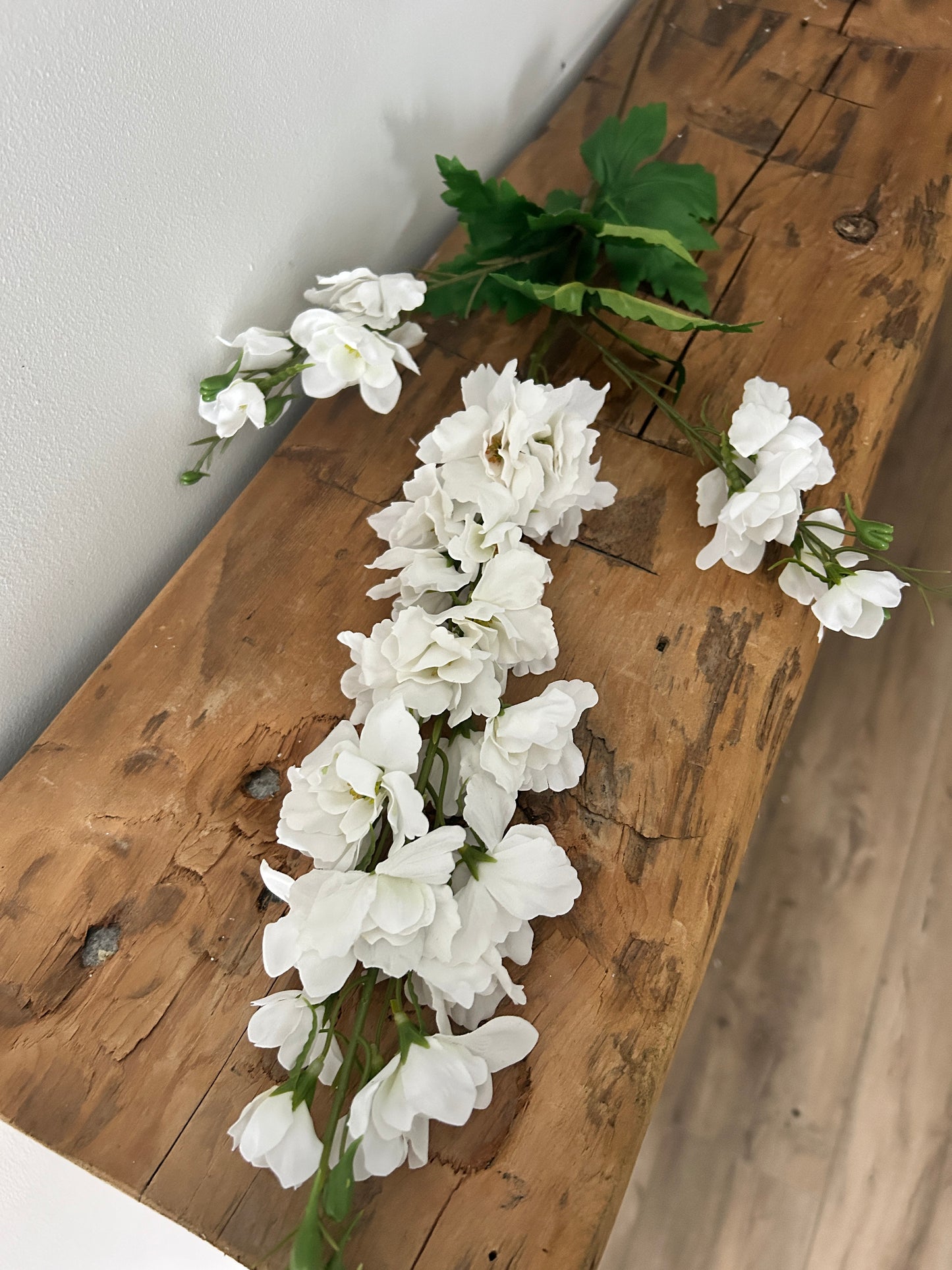 White 3 Shoot Real Touch Delphinium Stem