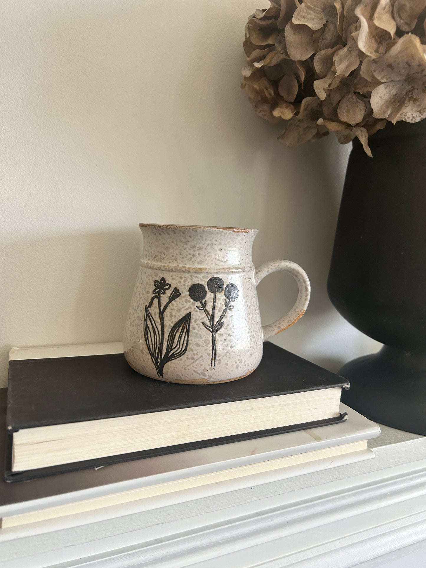 Debossed Stoneware Floral Mugs Assorted