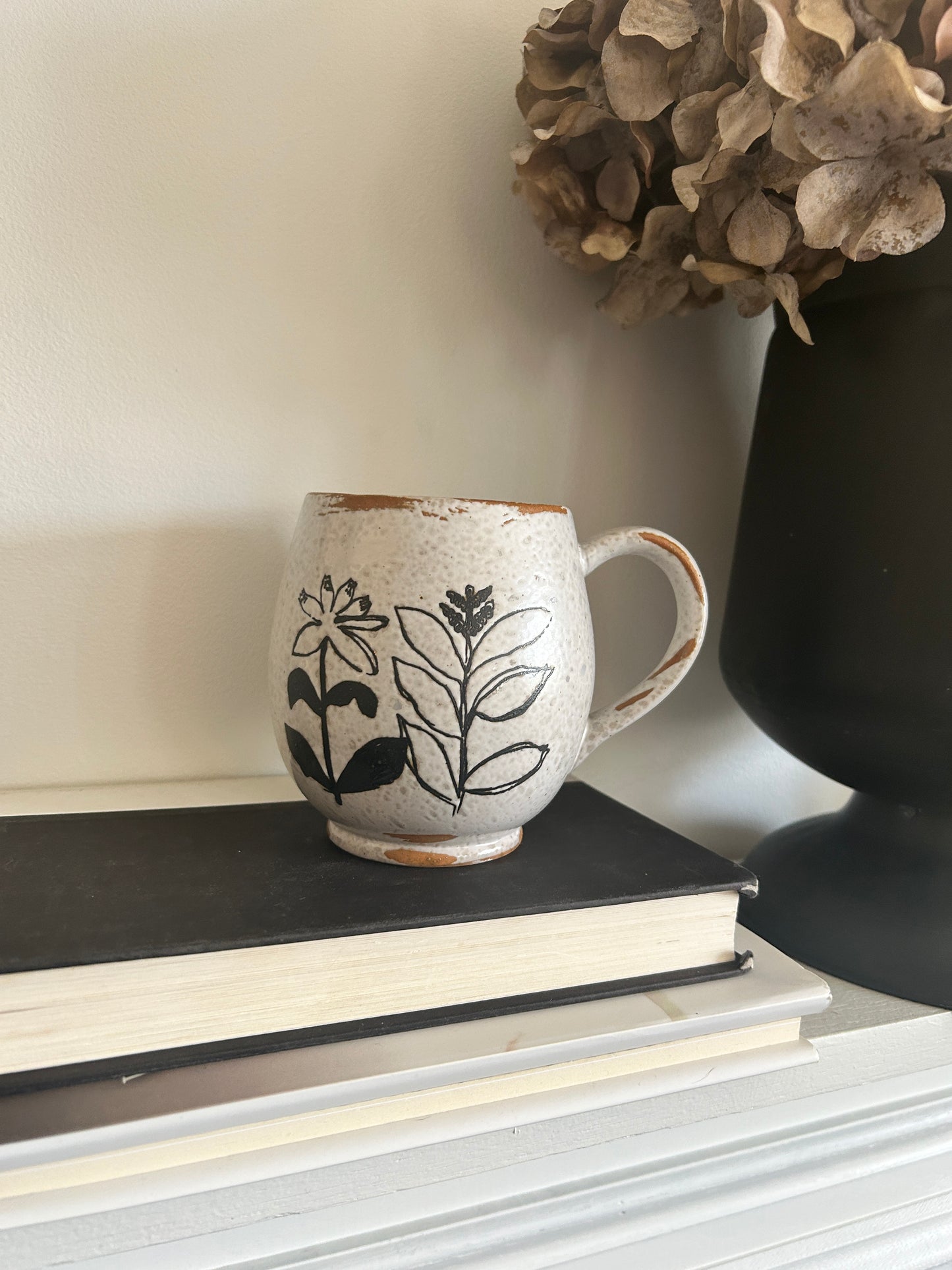 Debossed Stoneware Floral Mugs Assorted