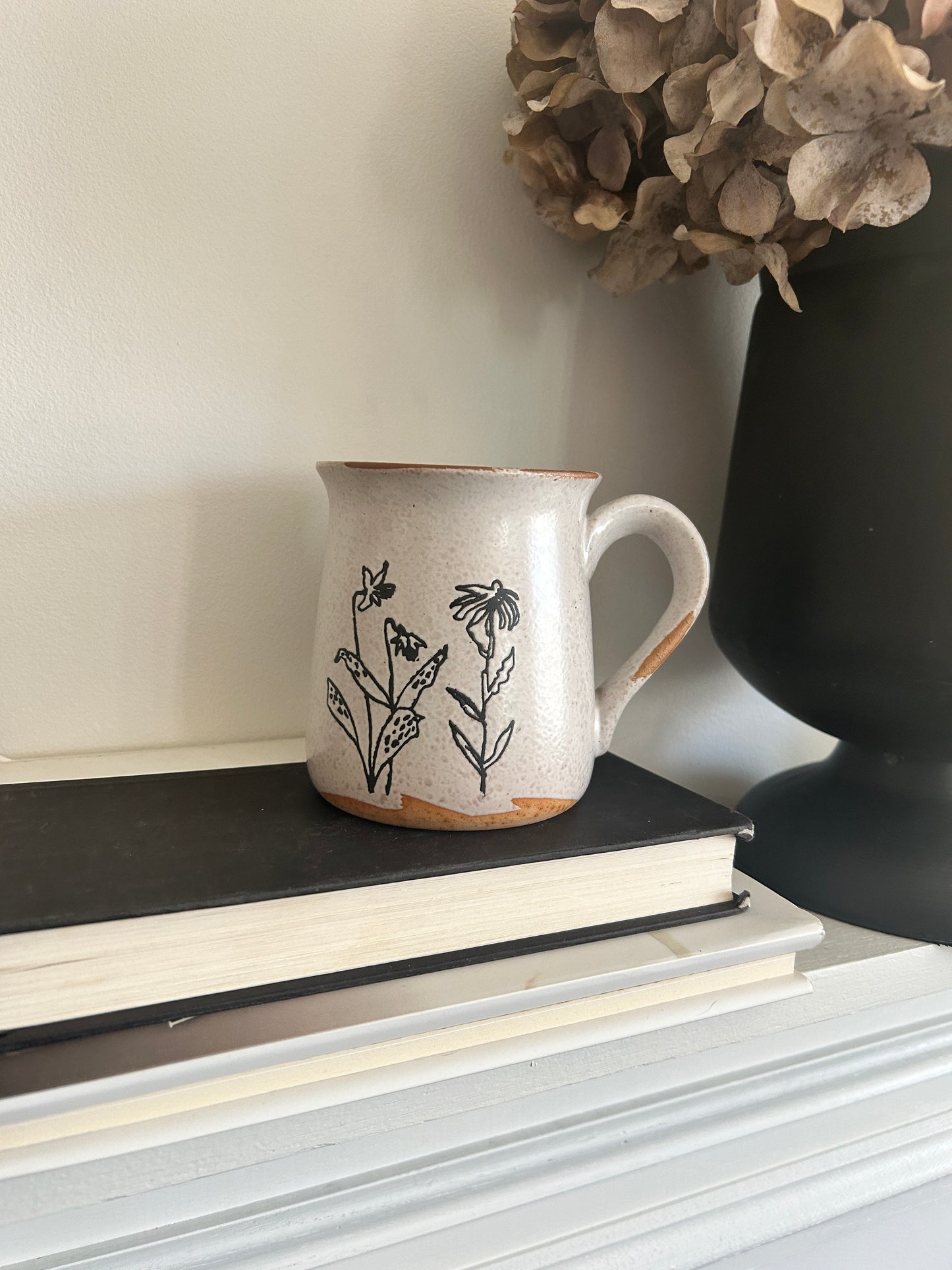 Debossed Stoneware Floral Mugs Assorted
