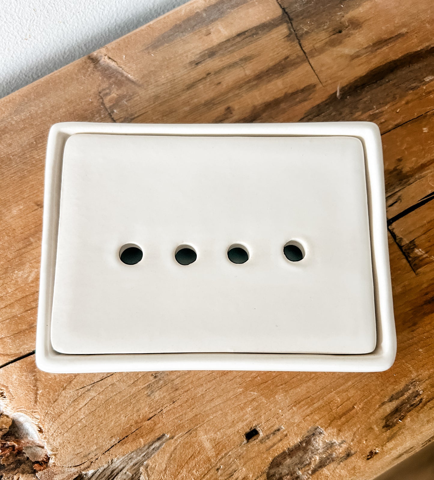 Porte-savon rectangulaire en grès, couleurs assorties