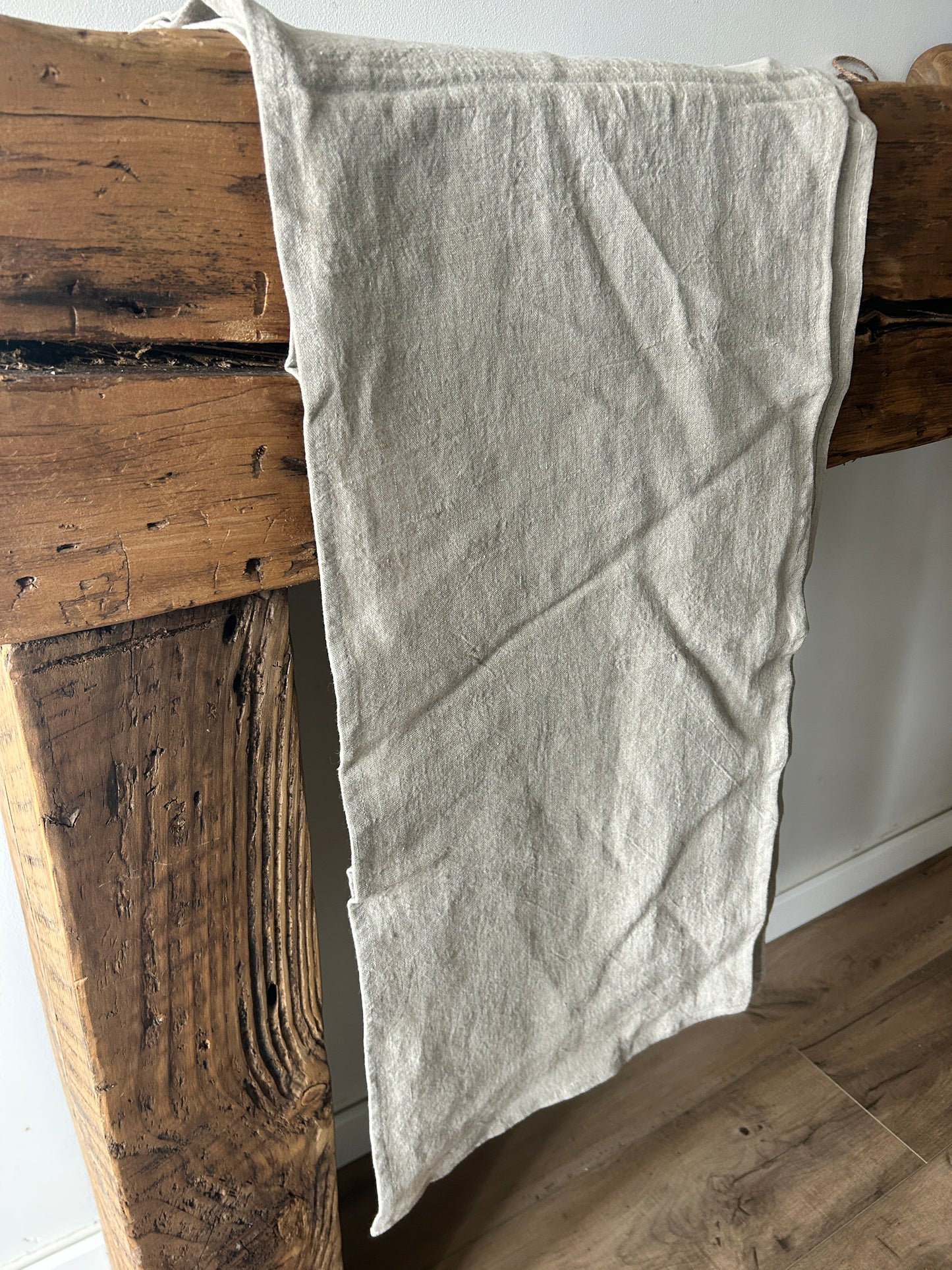 Natural Stonewashed Linen Runner- 108"