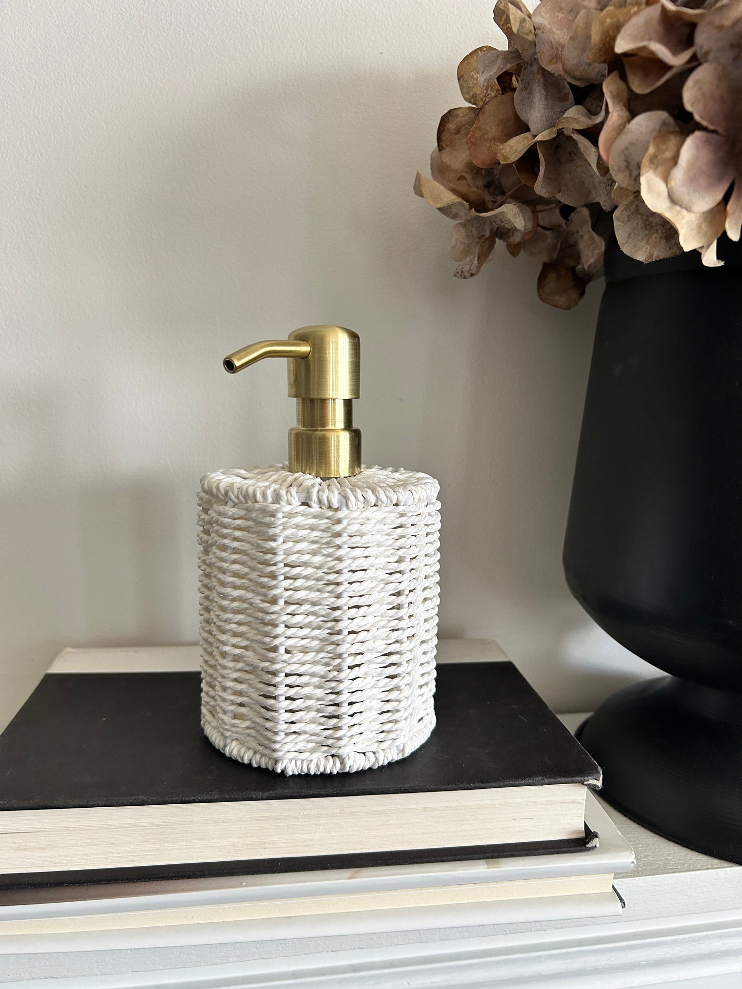 White Seagrass Soap Pump