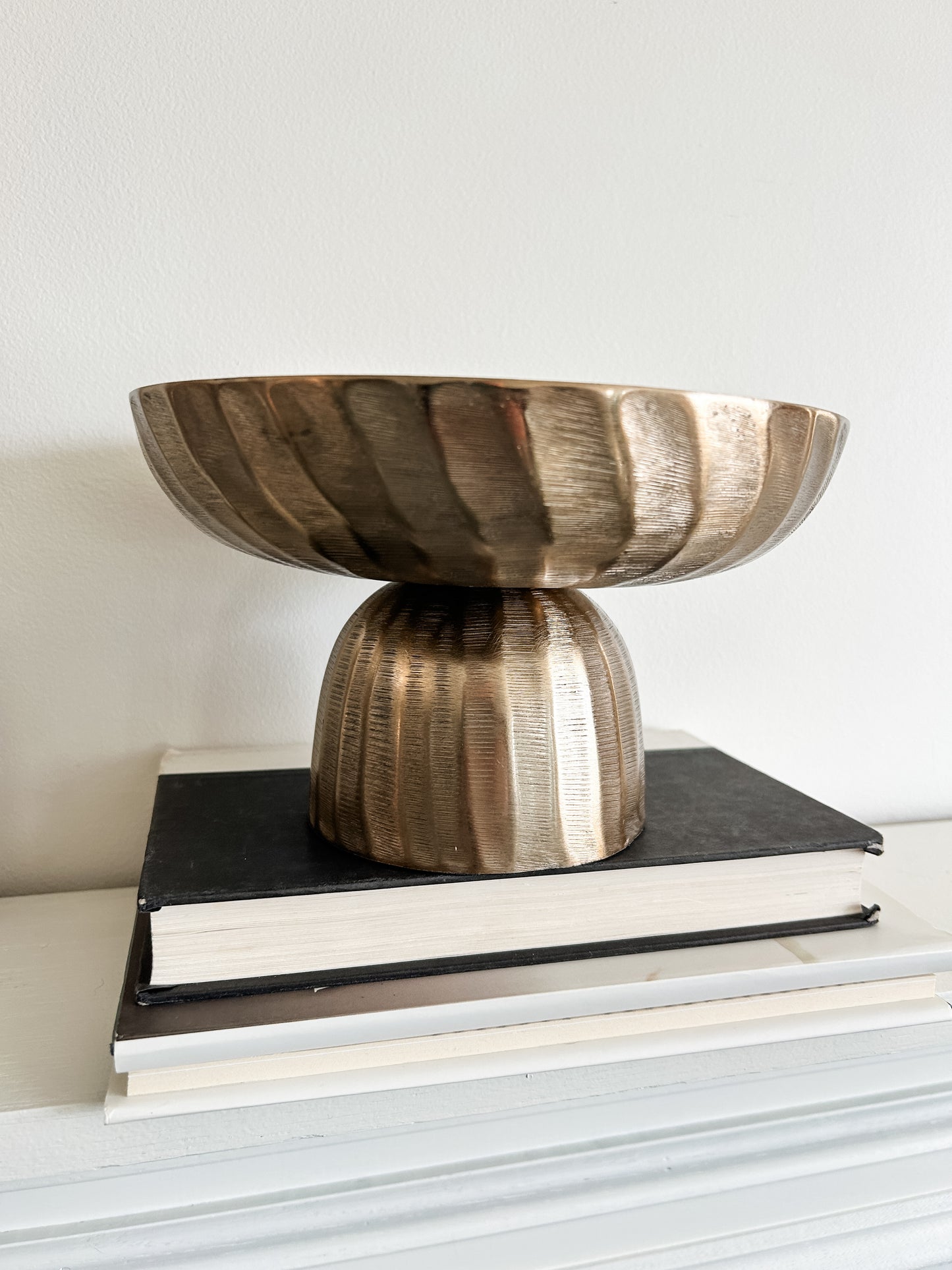 Hammered Brass Aluminum Compote Bowl