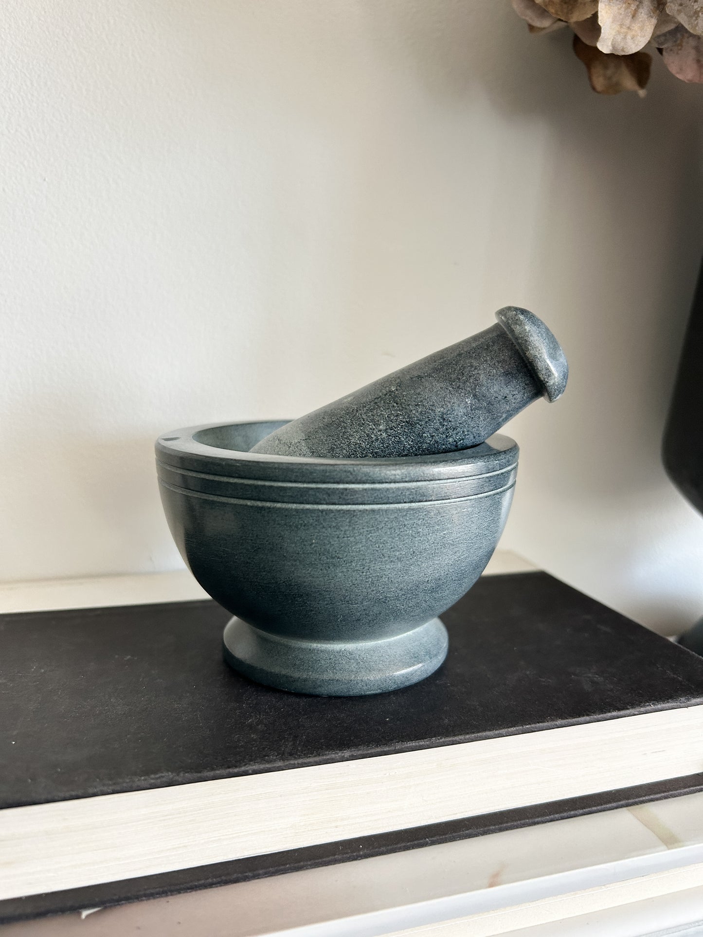 Grey Soapstone Mortar & Pestle Set