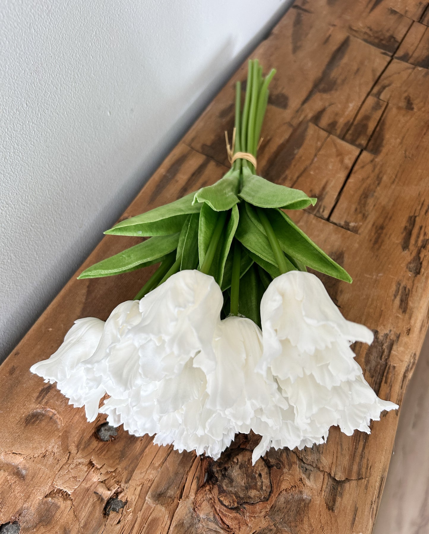White Real Touch Parrot Tulip Dozen