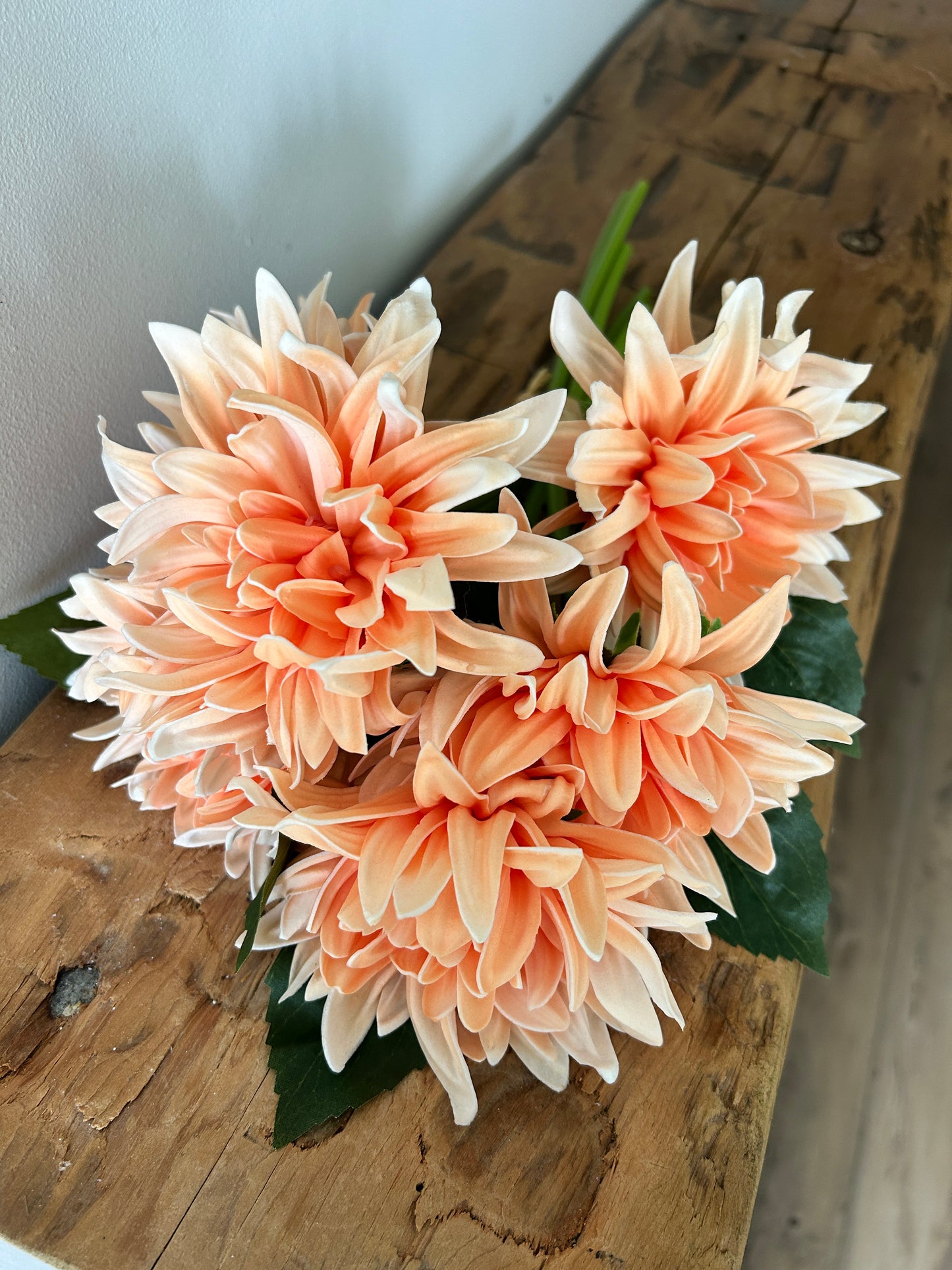 Light Peach Real Touch Dahlia Bundle