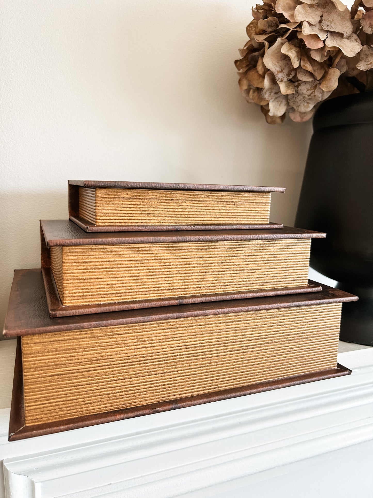 Brown Vintage Inspired Storage Books