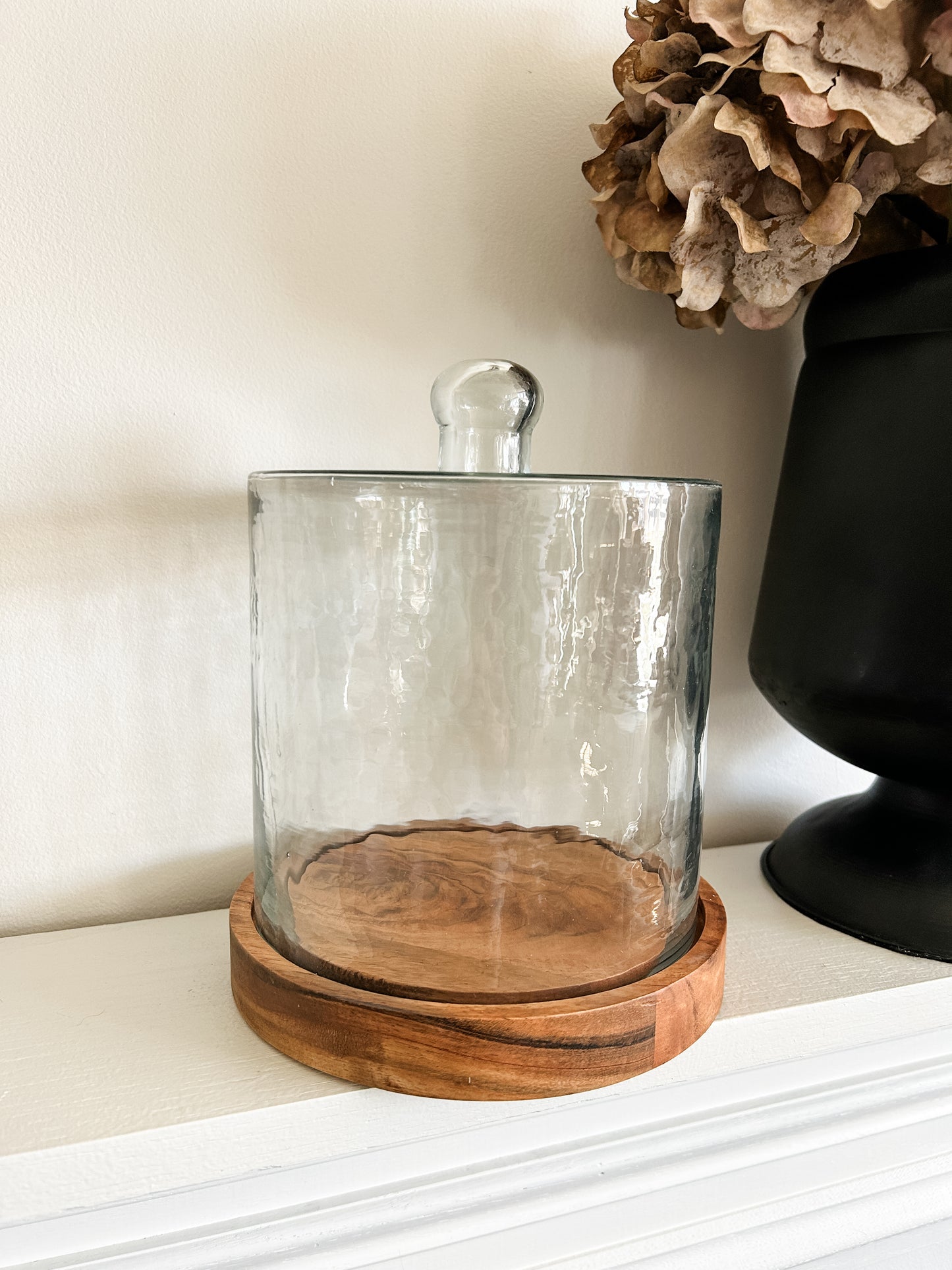 Wood Base Candle Cloche