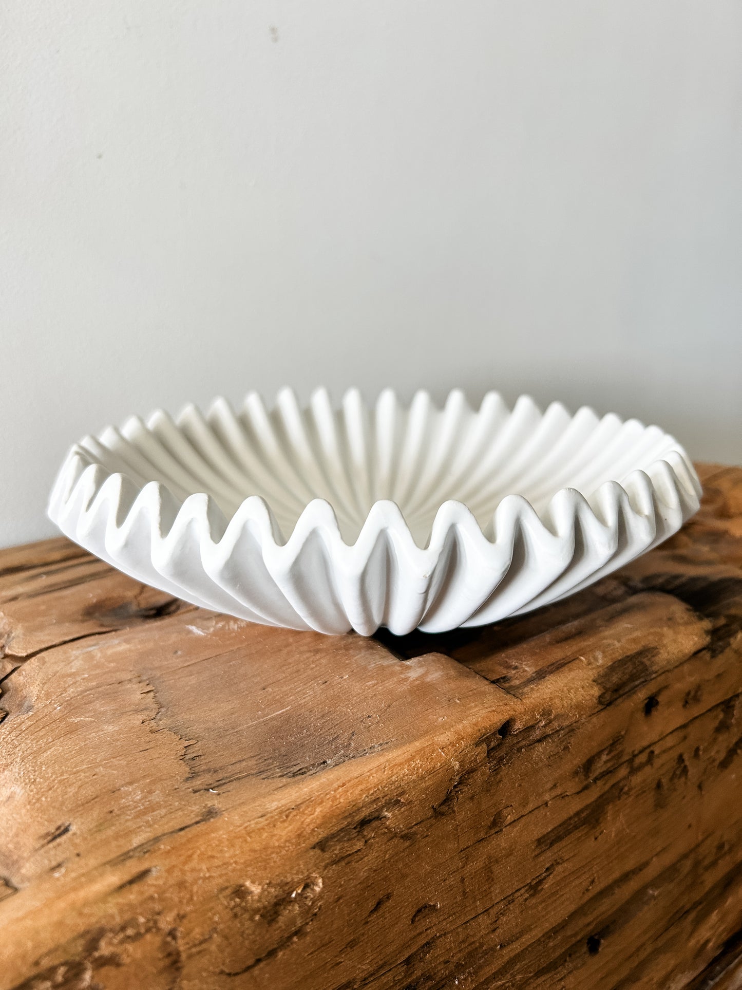 Matte White Ruffle Bowl